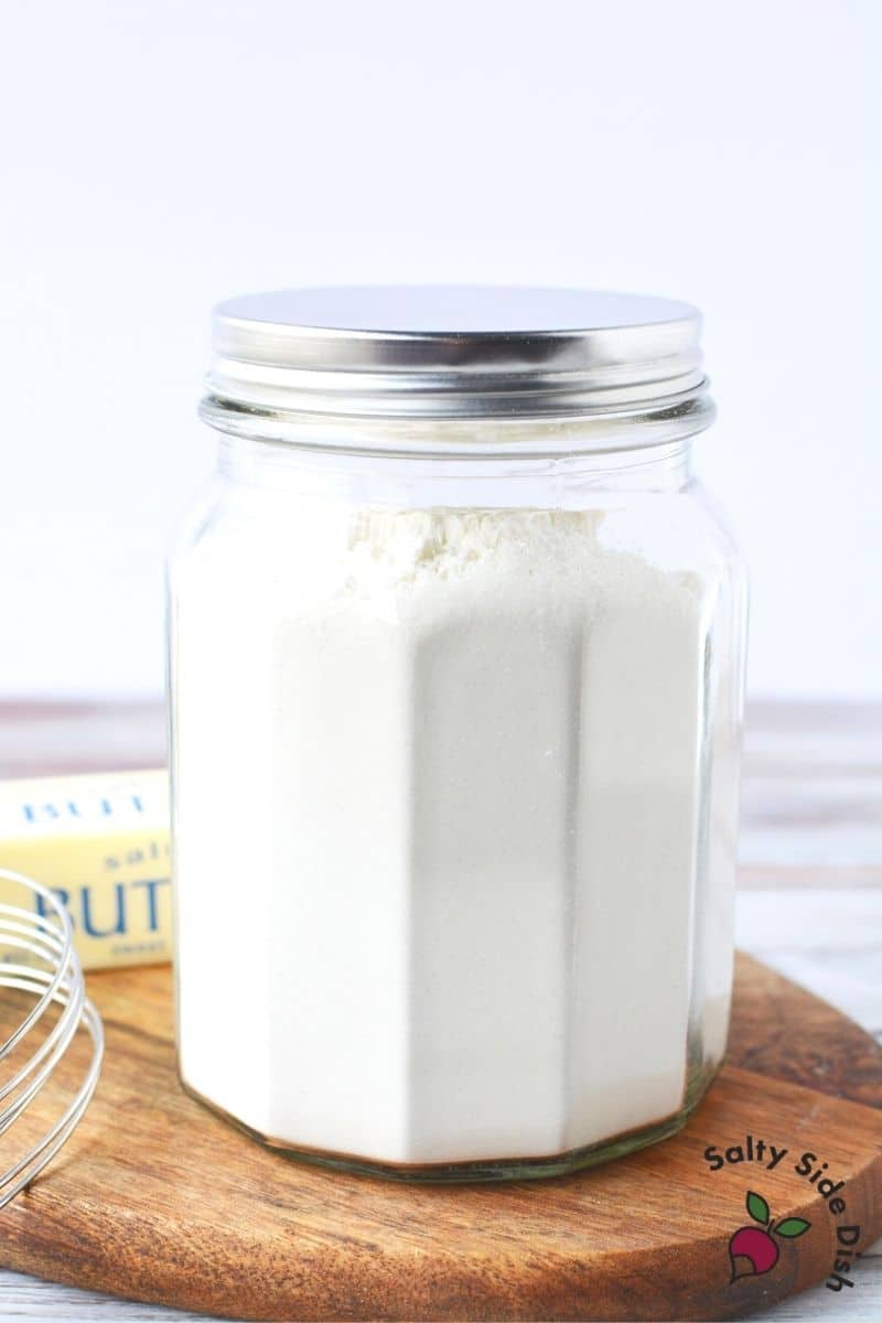 homemade bisquick kept try in a jar