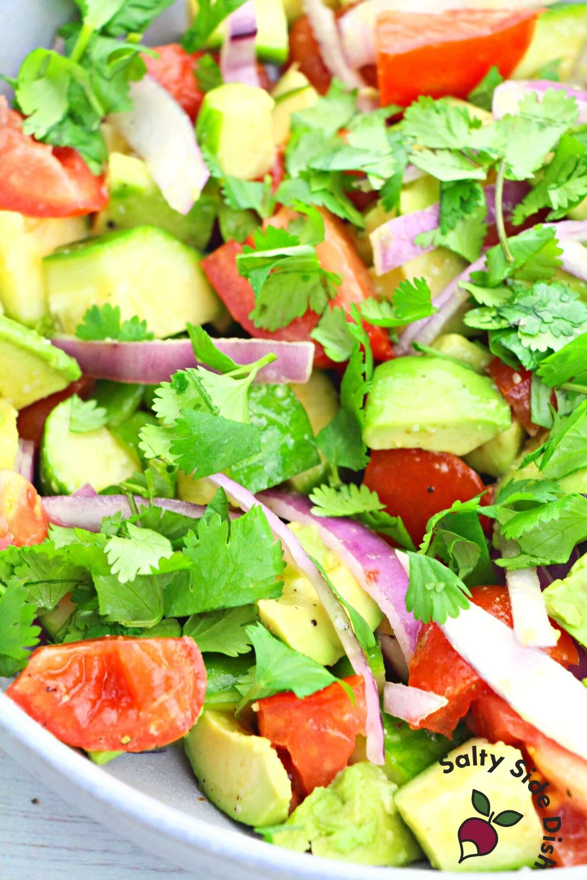 fresh cilantro in summer salad.