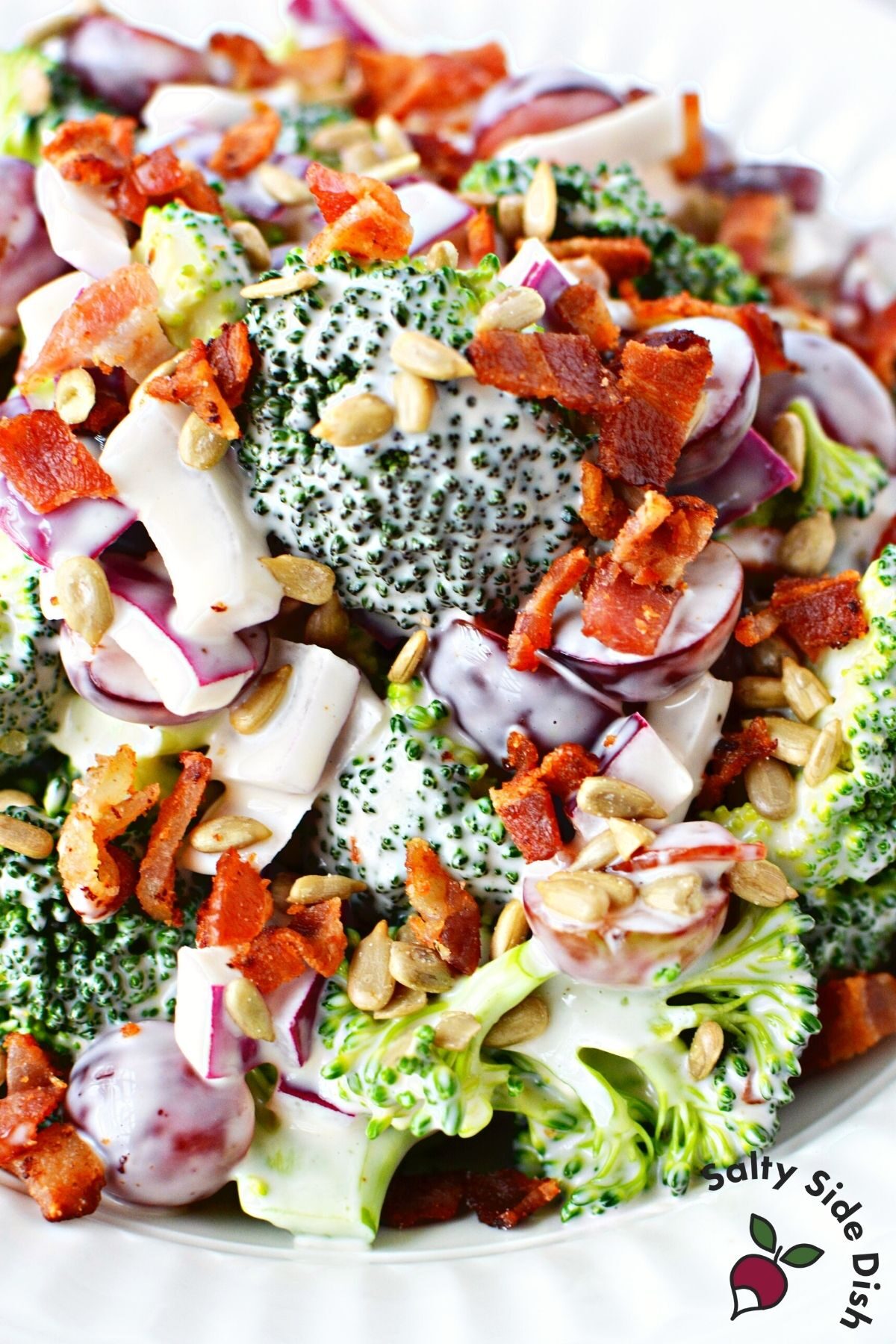red grape broccoli salad made in advance.