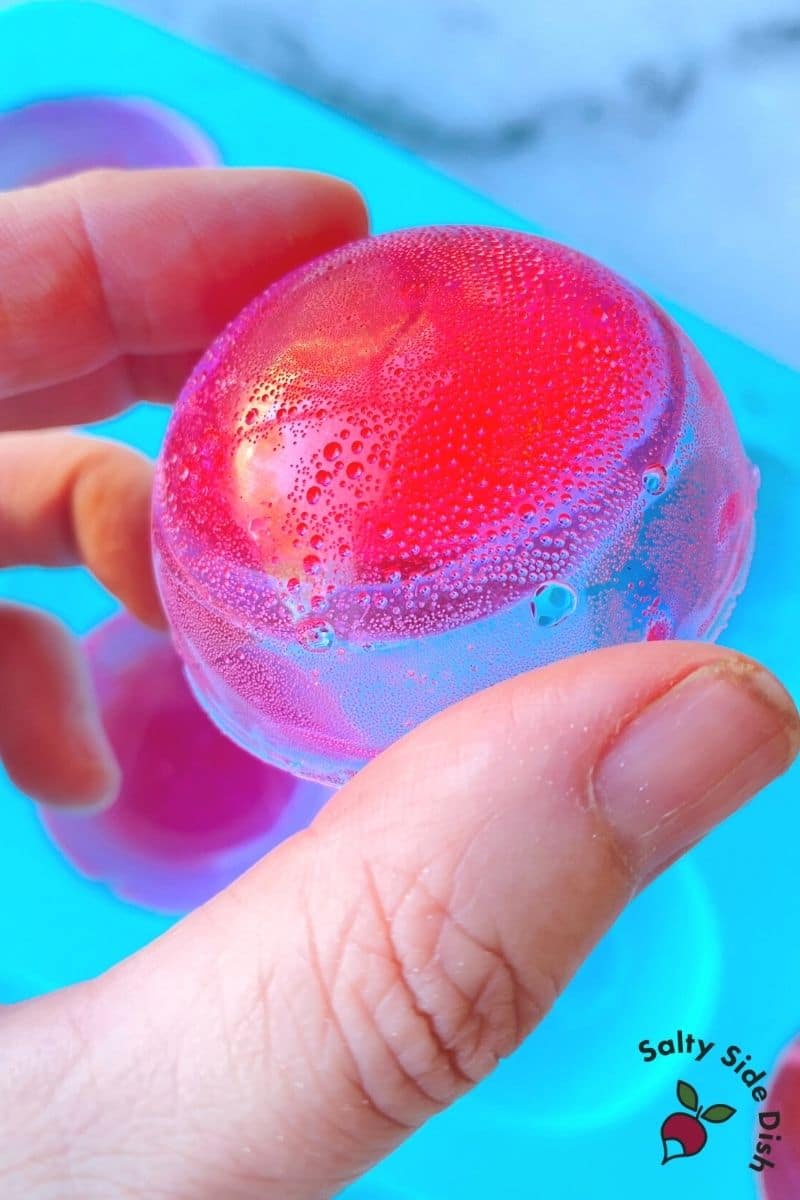 thick sugar on bottom of tea mold creates a sugary tea bomb