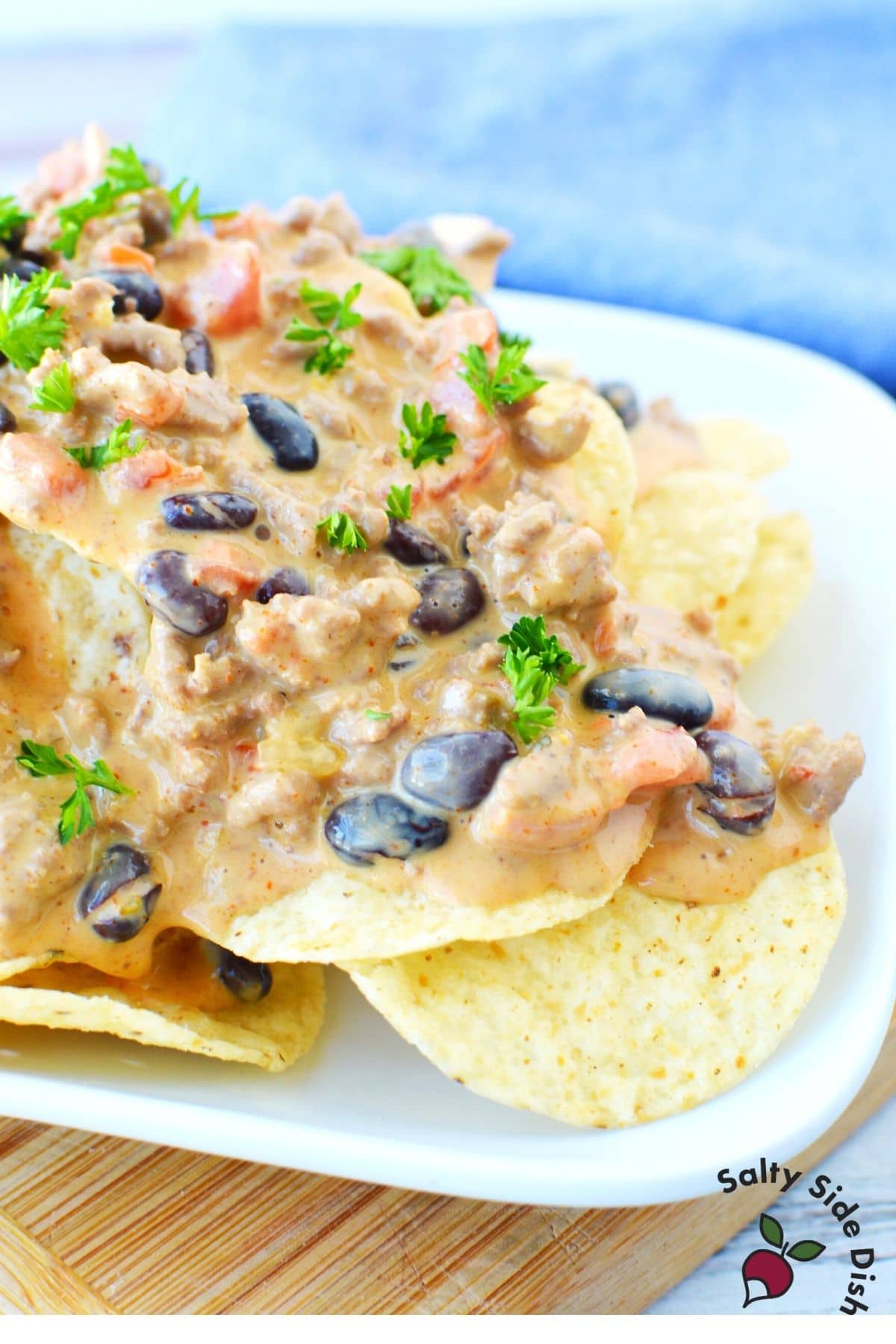 cheese dip on tortillas