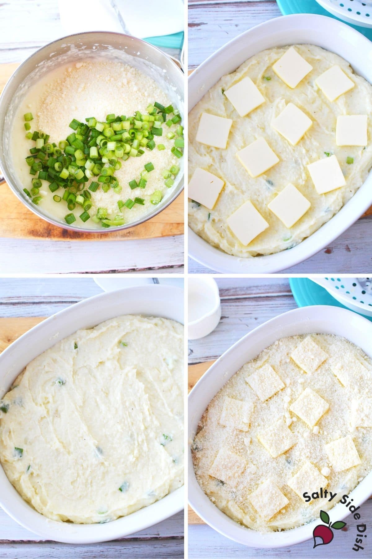 pats of butter in a casserole dish