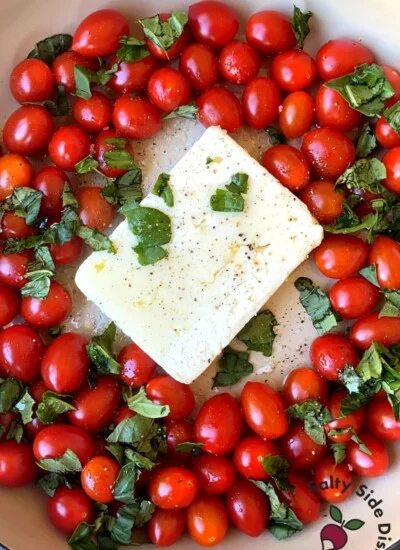 grape tomatoes with feta cheese and fresh basil
