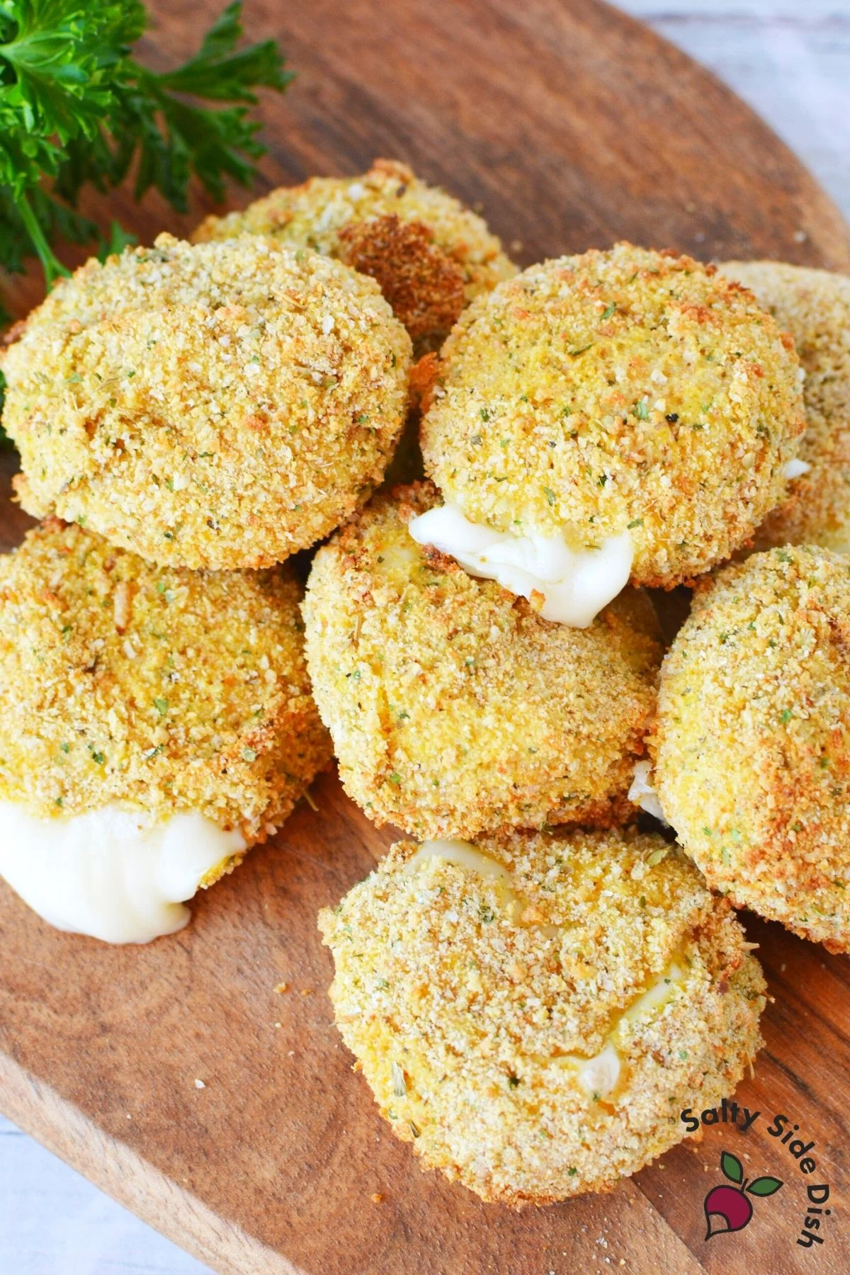 plate of air fried babybel cheese rounds