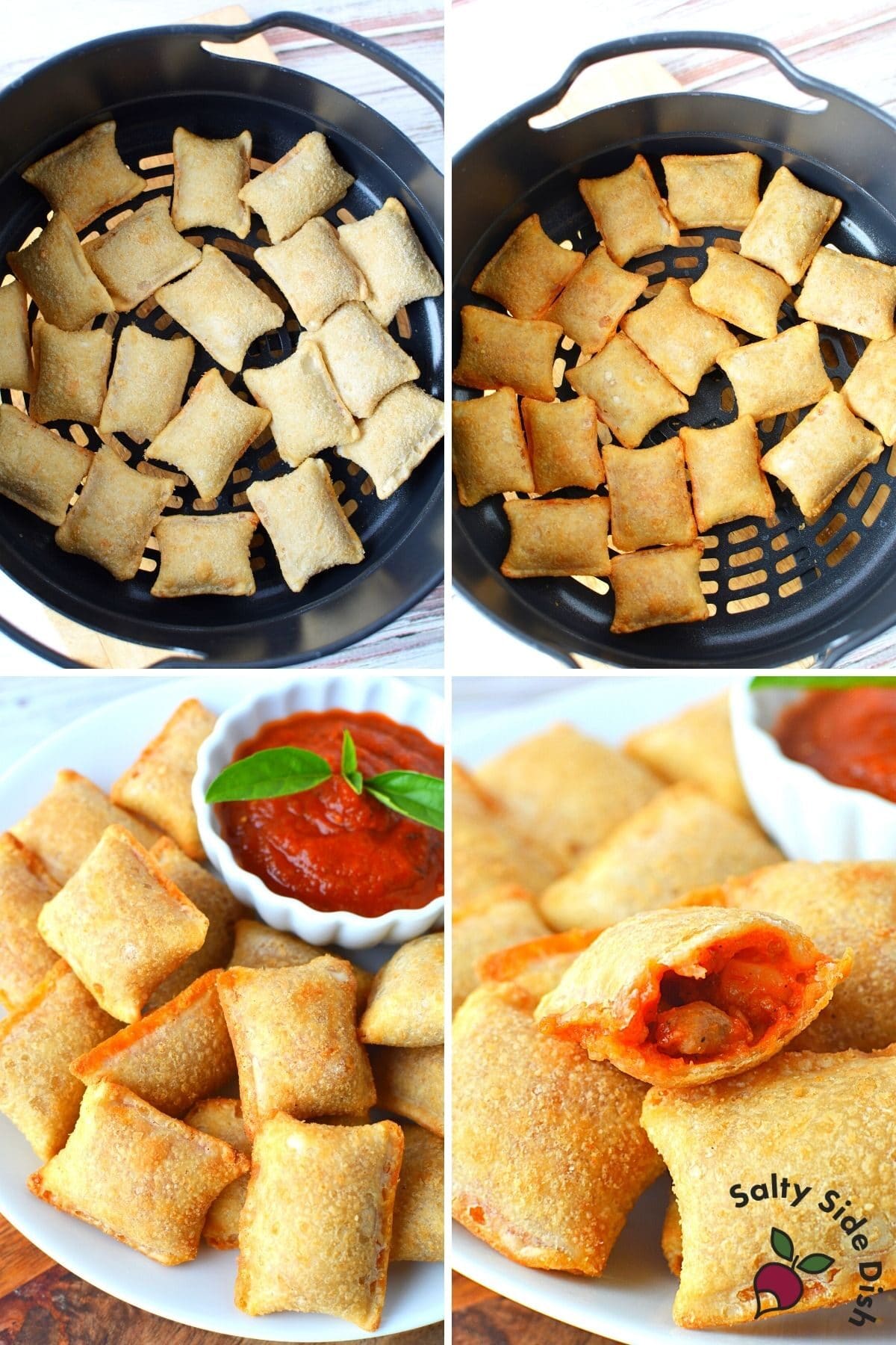 air fryer pizza rolls in air fried basket