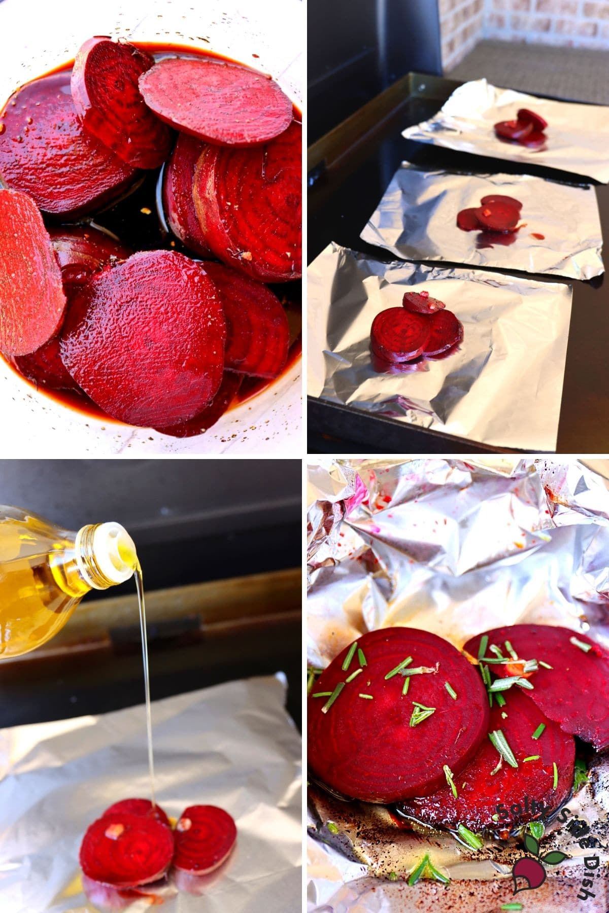 grilling beets on a blackstone grill
