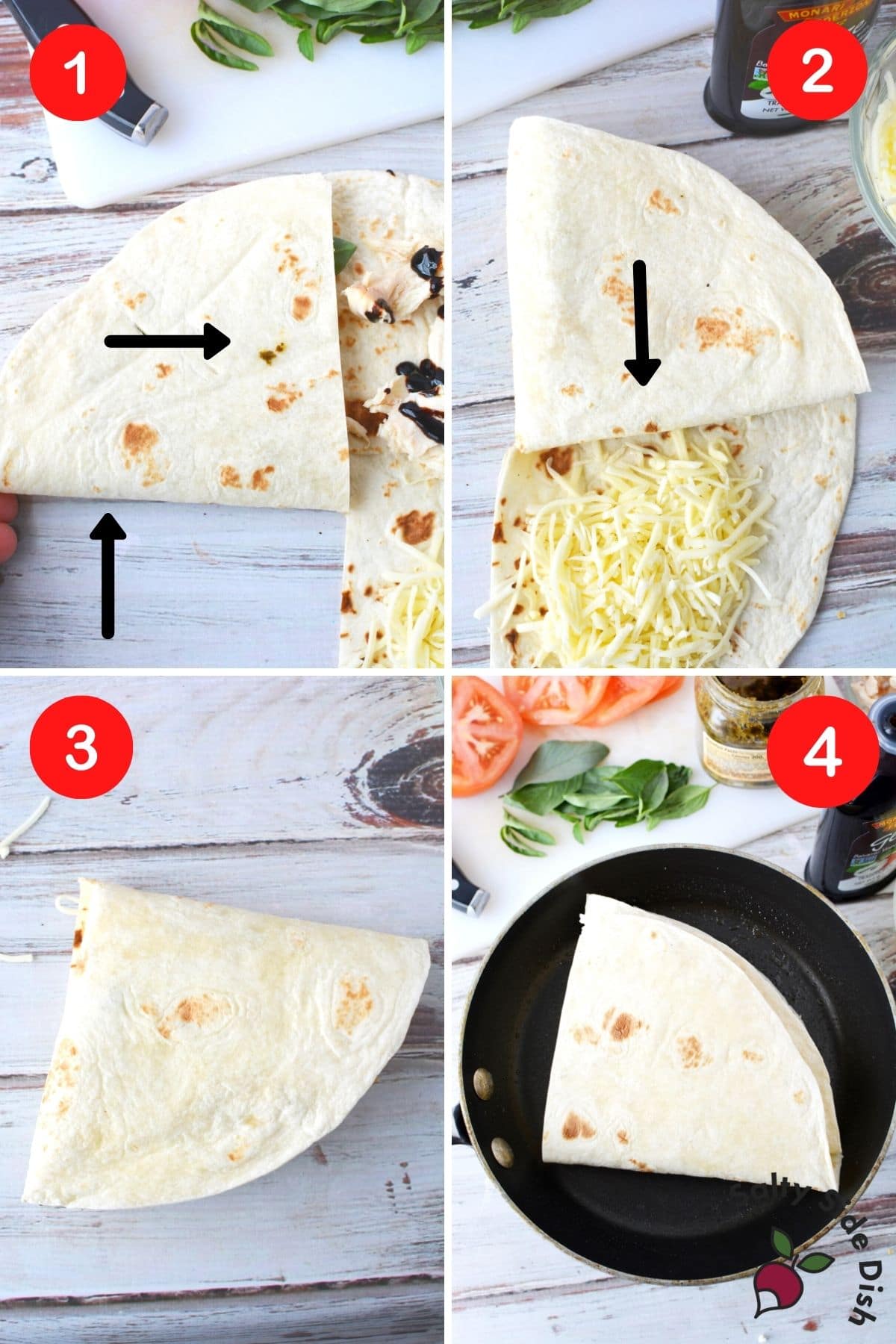 how to fold a tortilla into a triangle