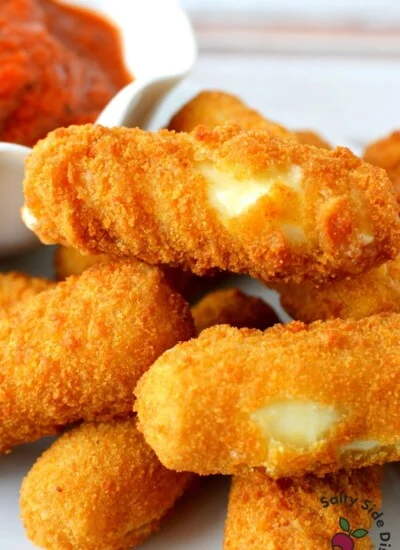 pile of frozen mozzarella sticks