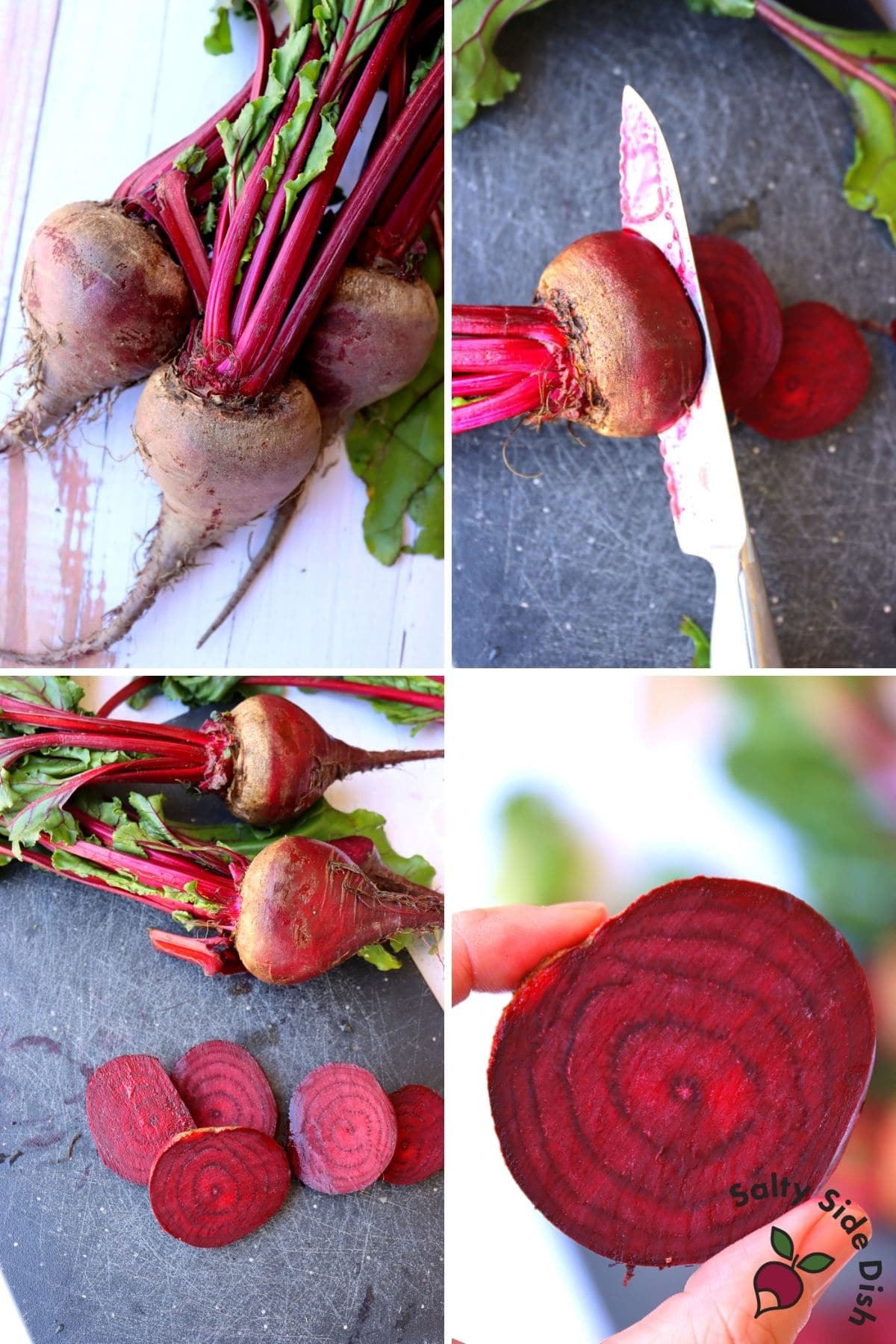 slicing raw beets