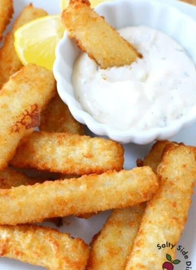 best air fried fish sticks with tartar sauce recipe