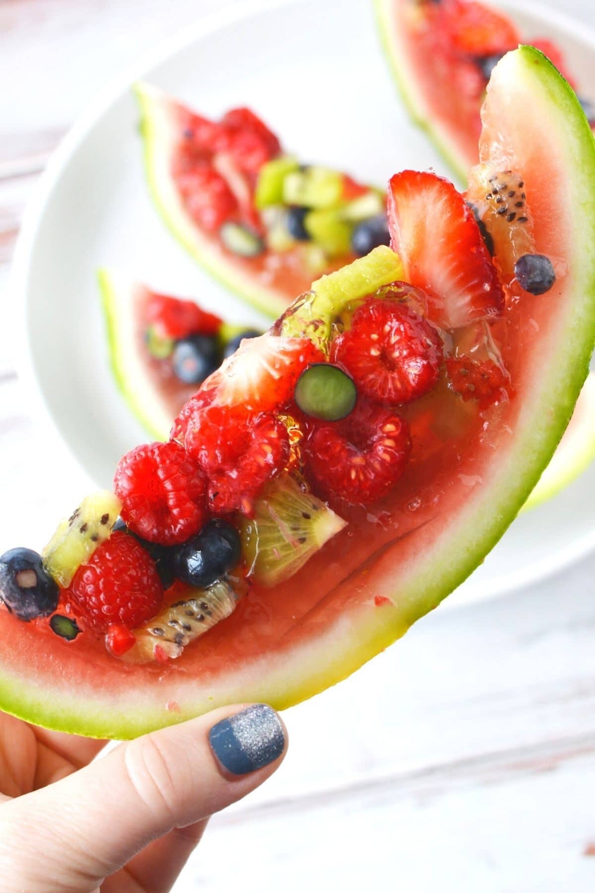 fresh watermelon in gelatin