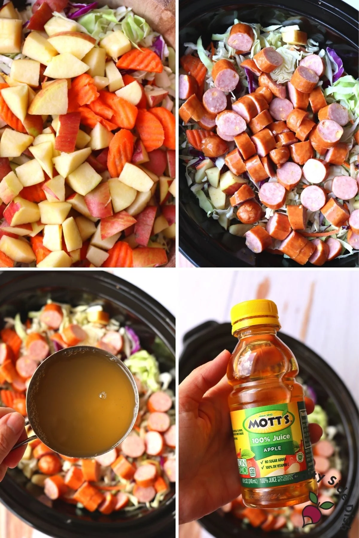 ingredients for sausage and cabbage soup