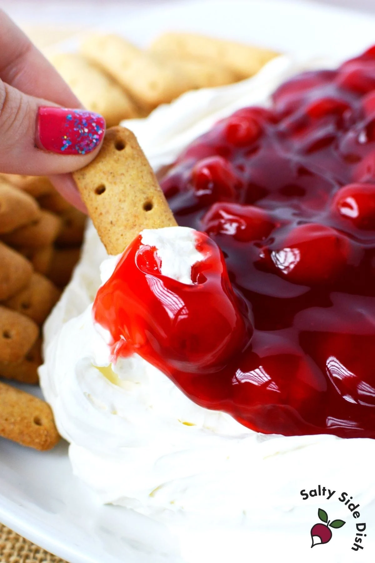 what to dip in cherry cheesecake dip