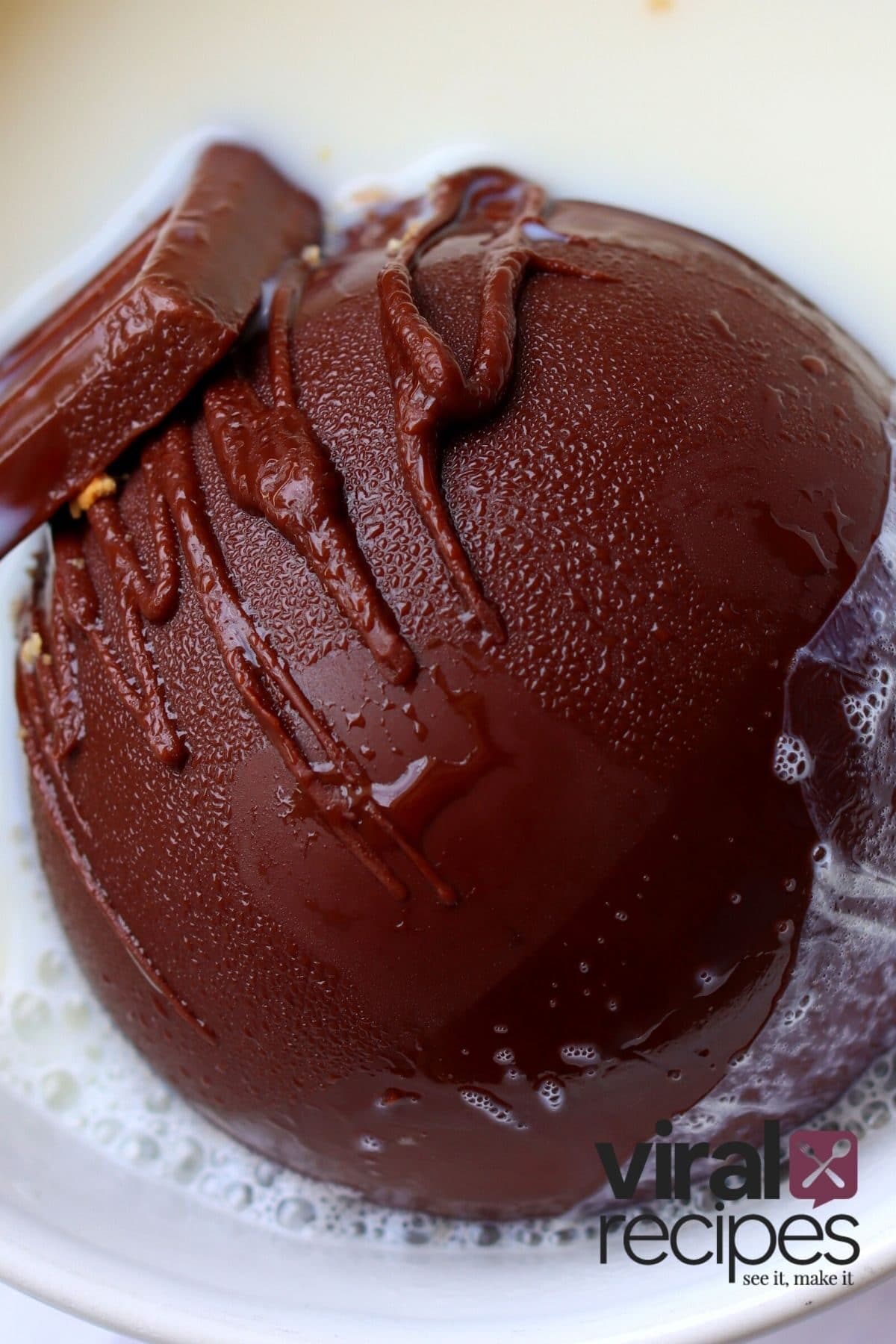 drizzle and candy on a hot chocolate bomb