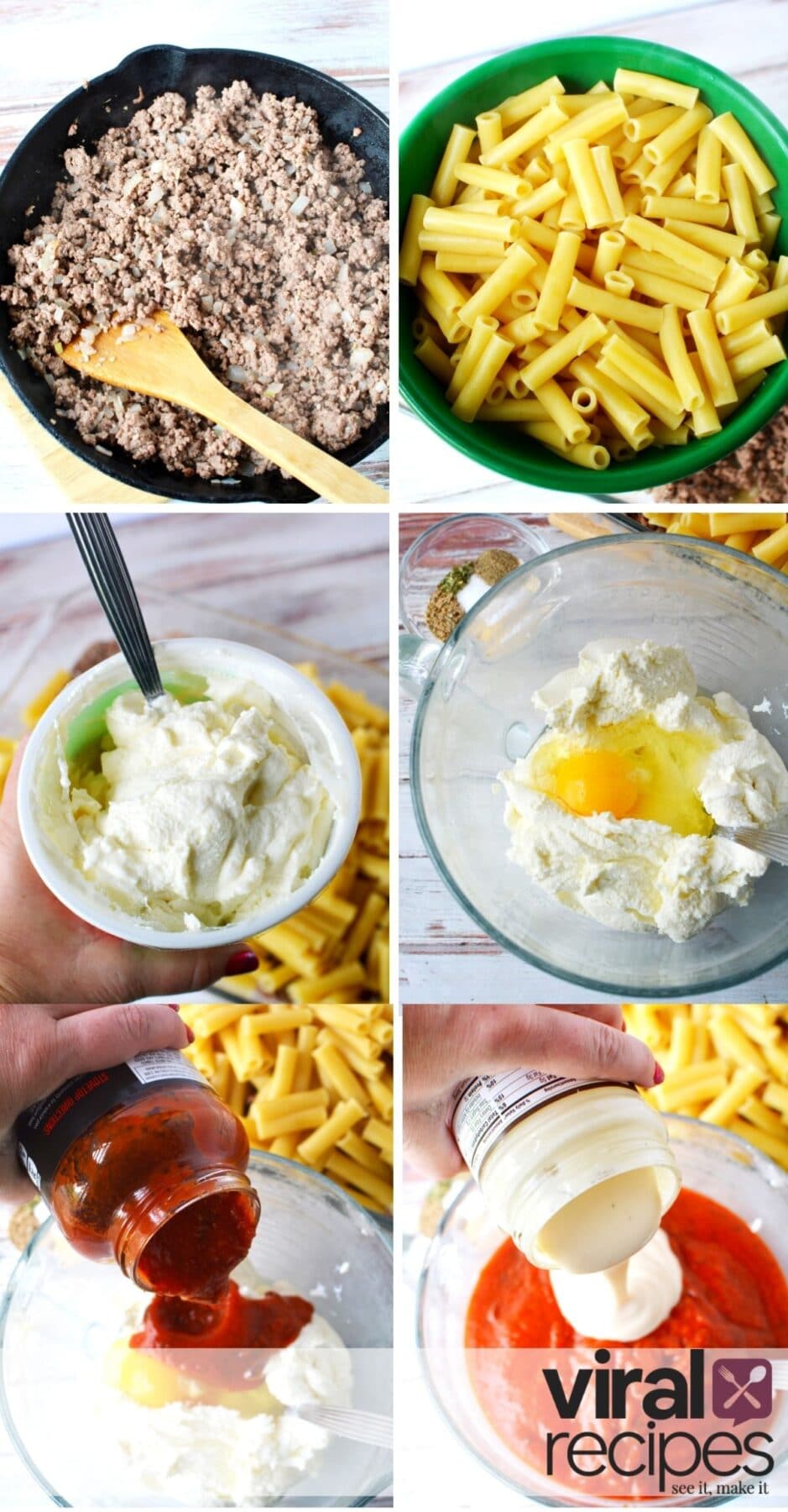 how to make baked ziti with ricotta, all ingredients