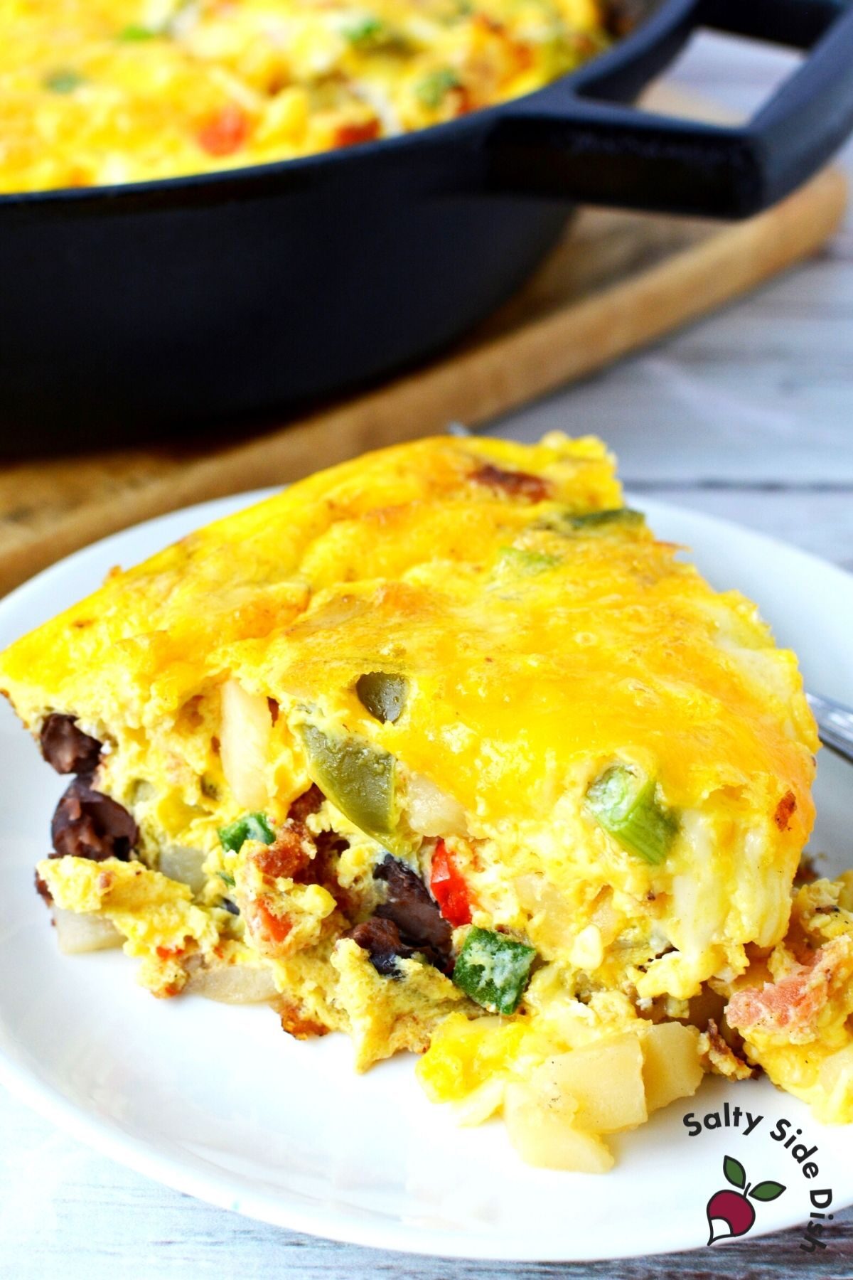 slice of cowboy breakfast casserole