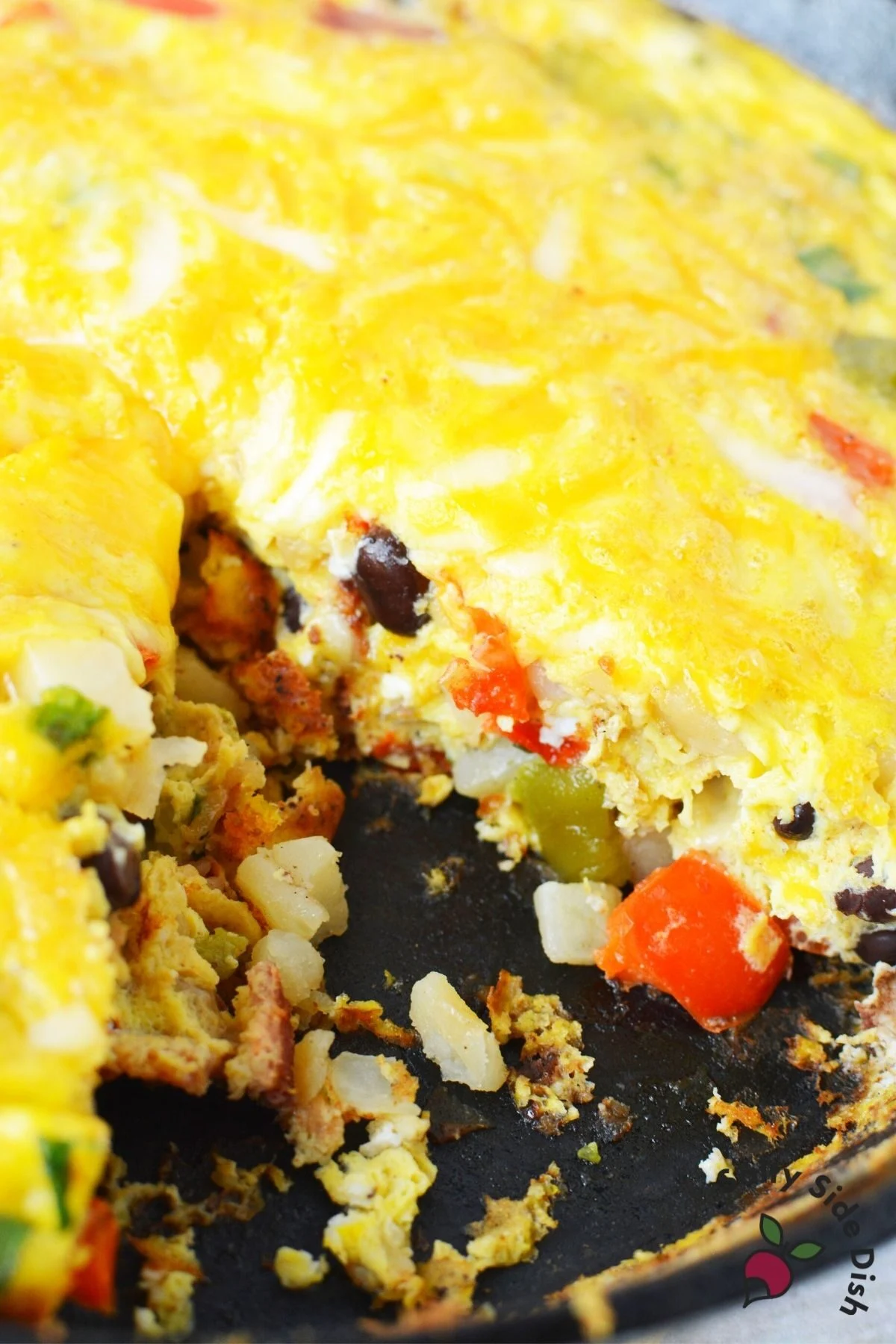 cowboy casserole in a cast iron pan