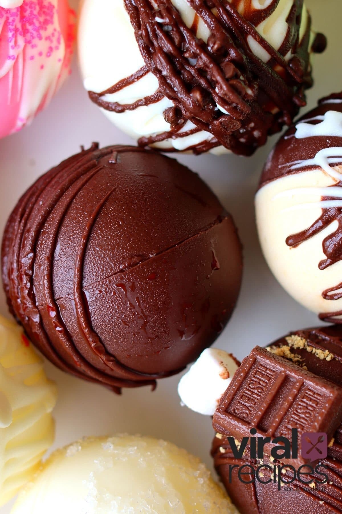 variety of tiktok hot chocolate bombs