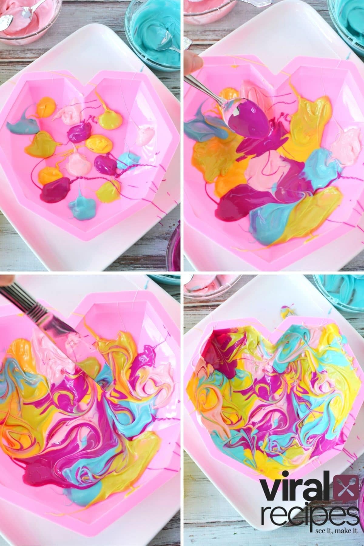 tie dye smash heart in a heart mold