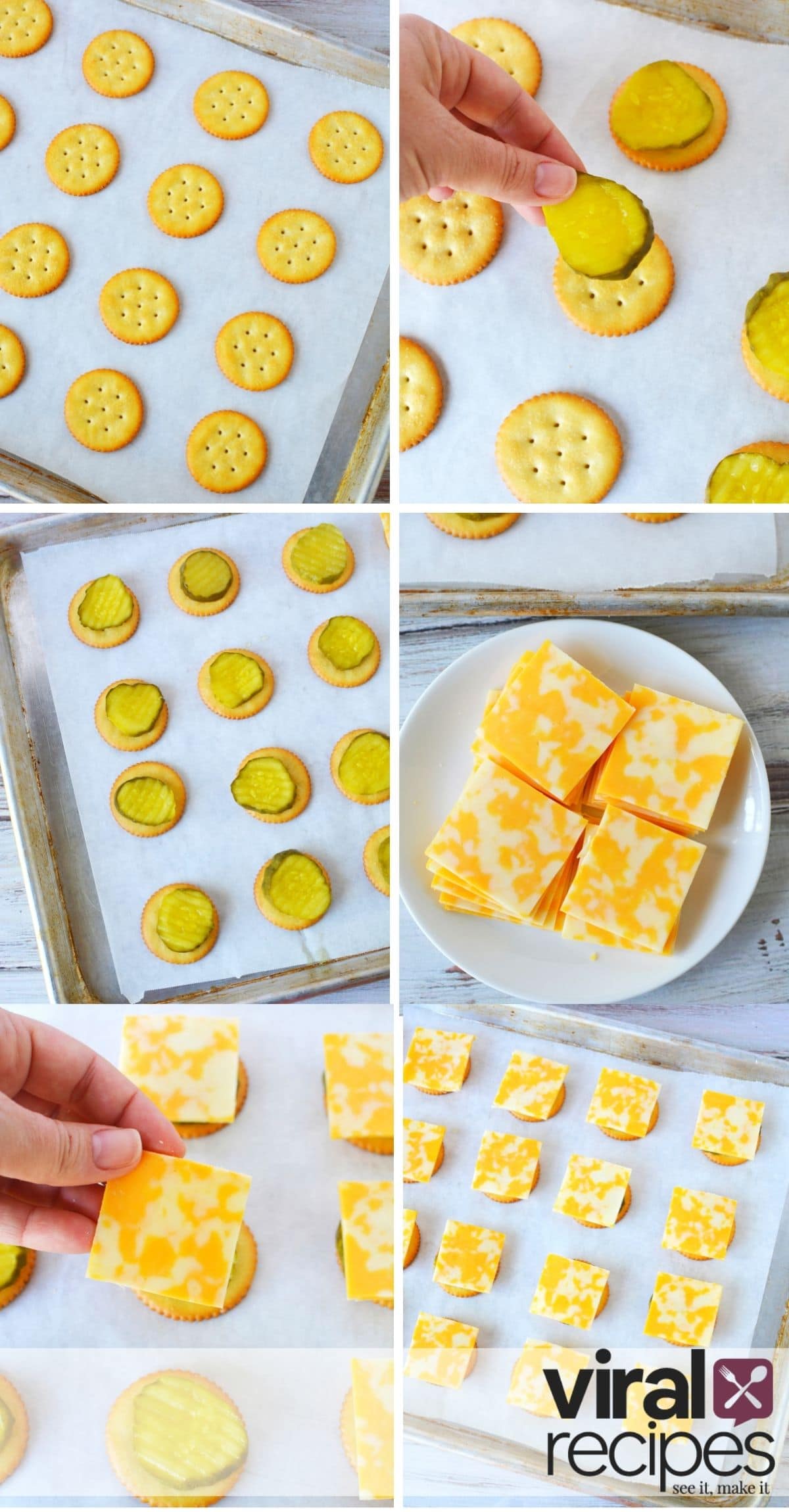 collage of how to make cheese and crackers