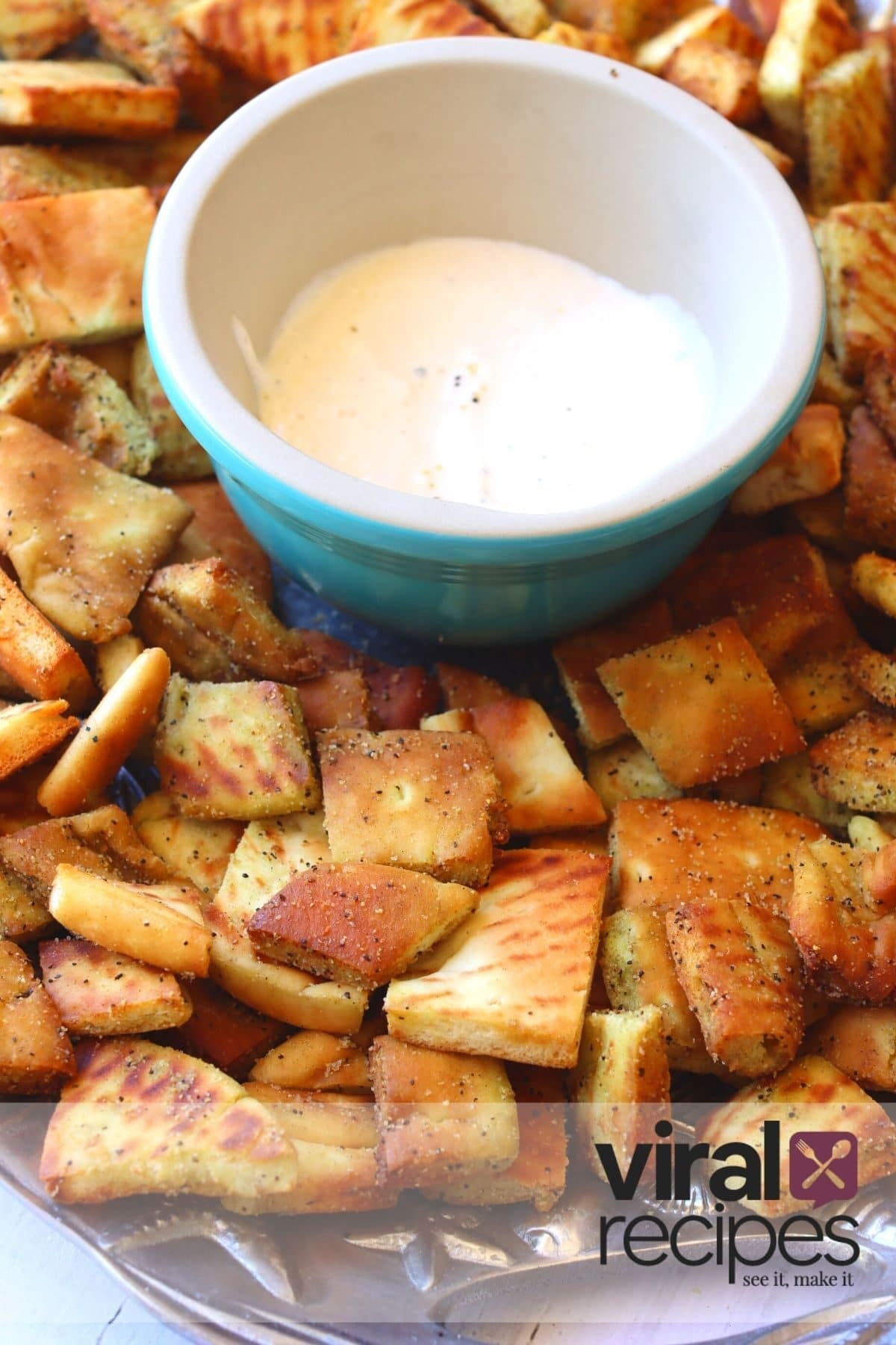 air fried pita chips with ranch