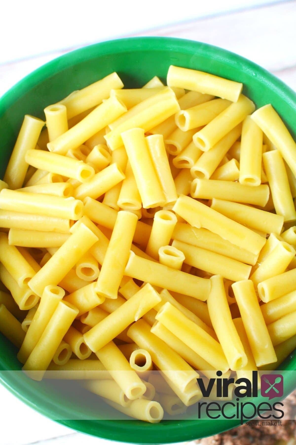 ziti noodles in a strainer
