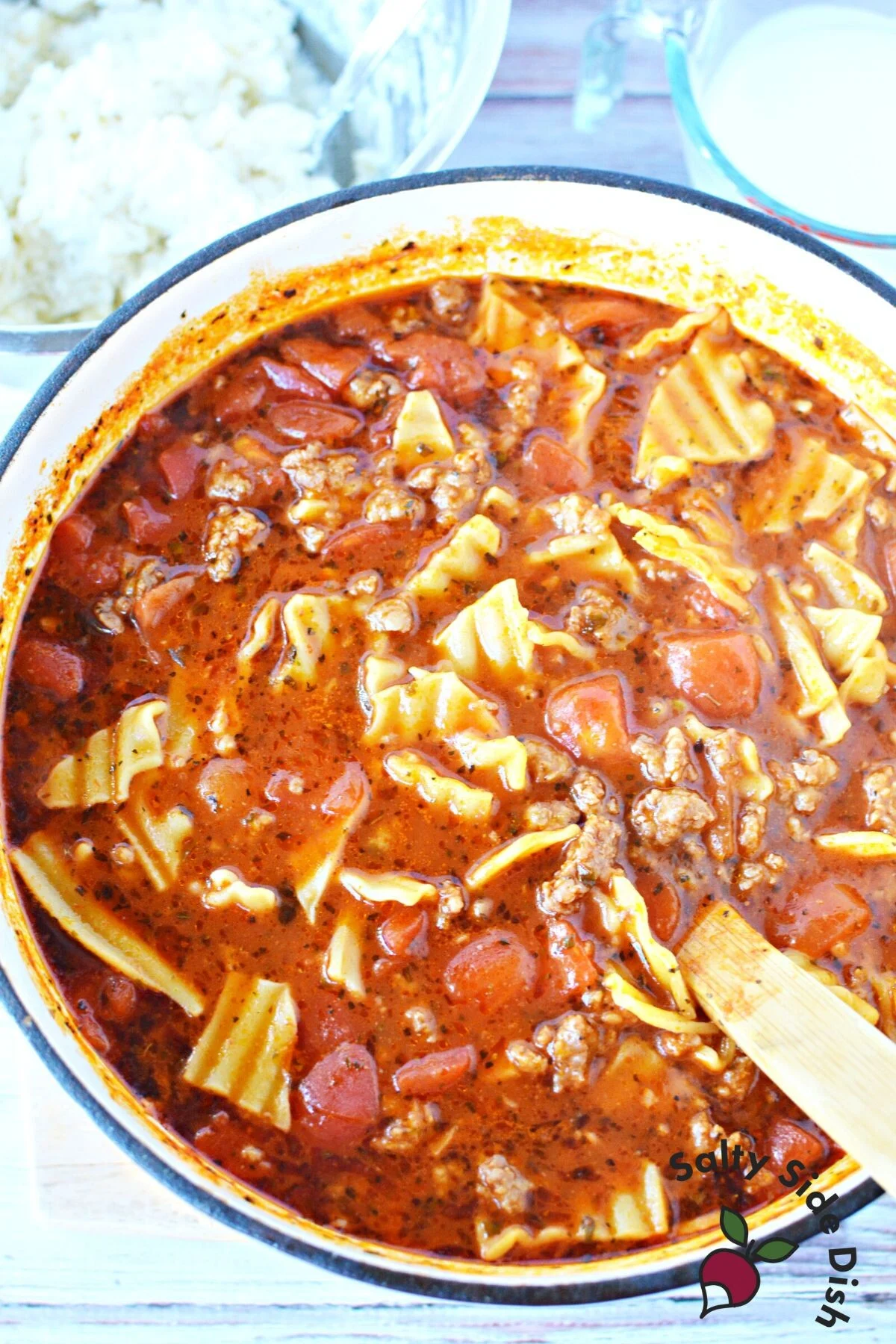 tiktok lasagna soup recipe for dinner.