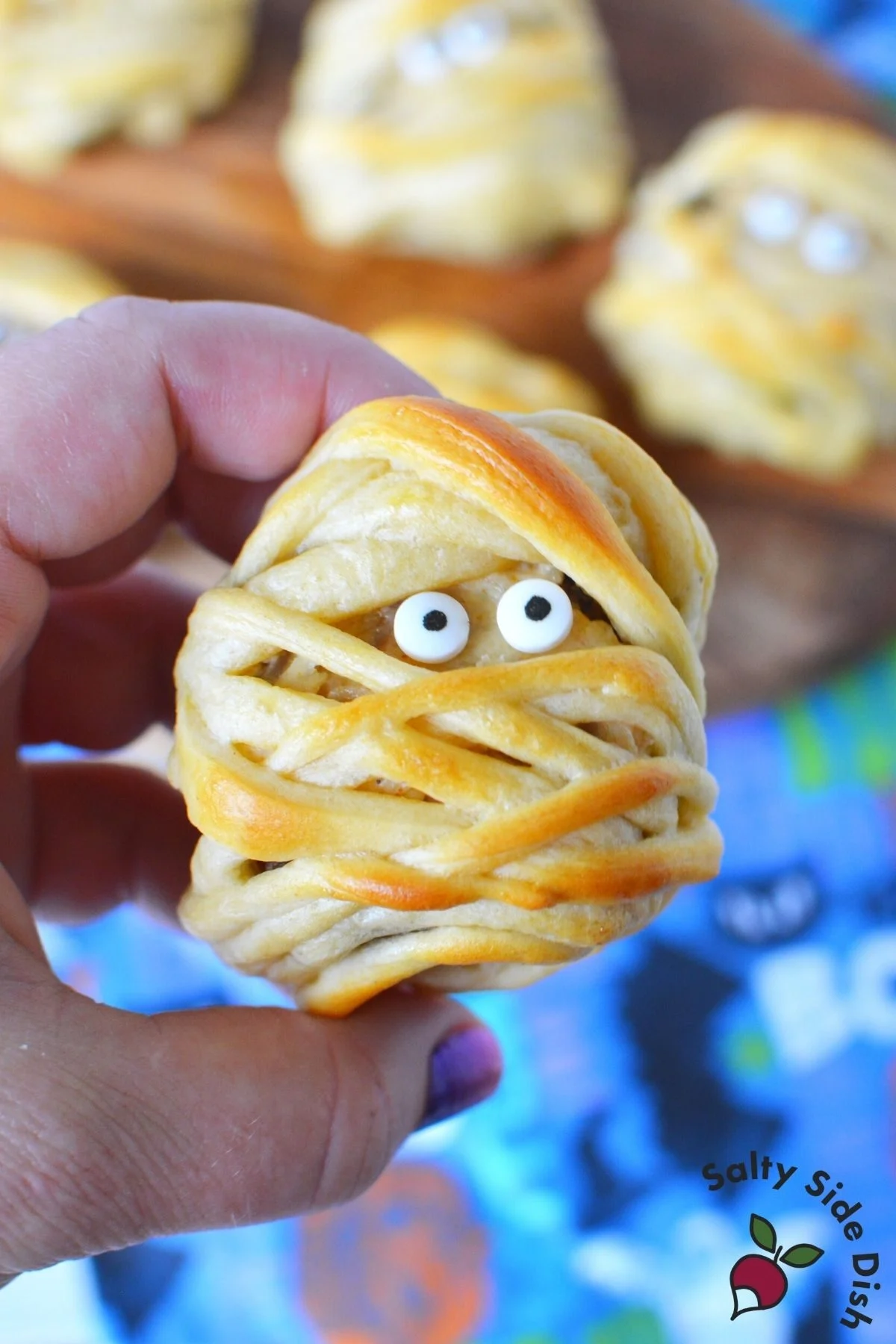 stuffed mushroom wrapped in crescent rolls.
