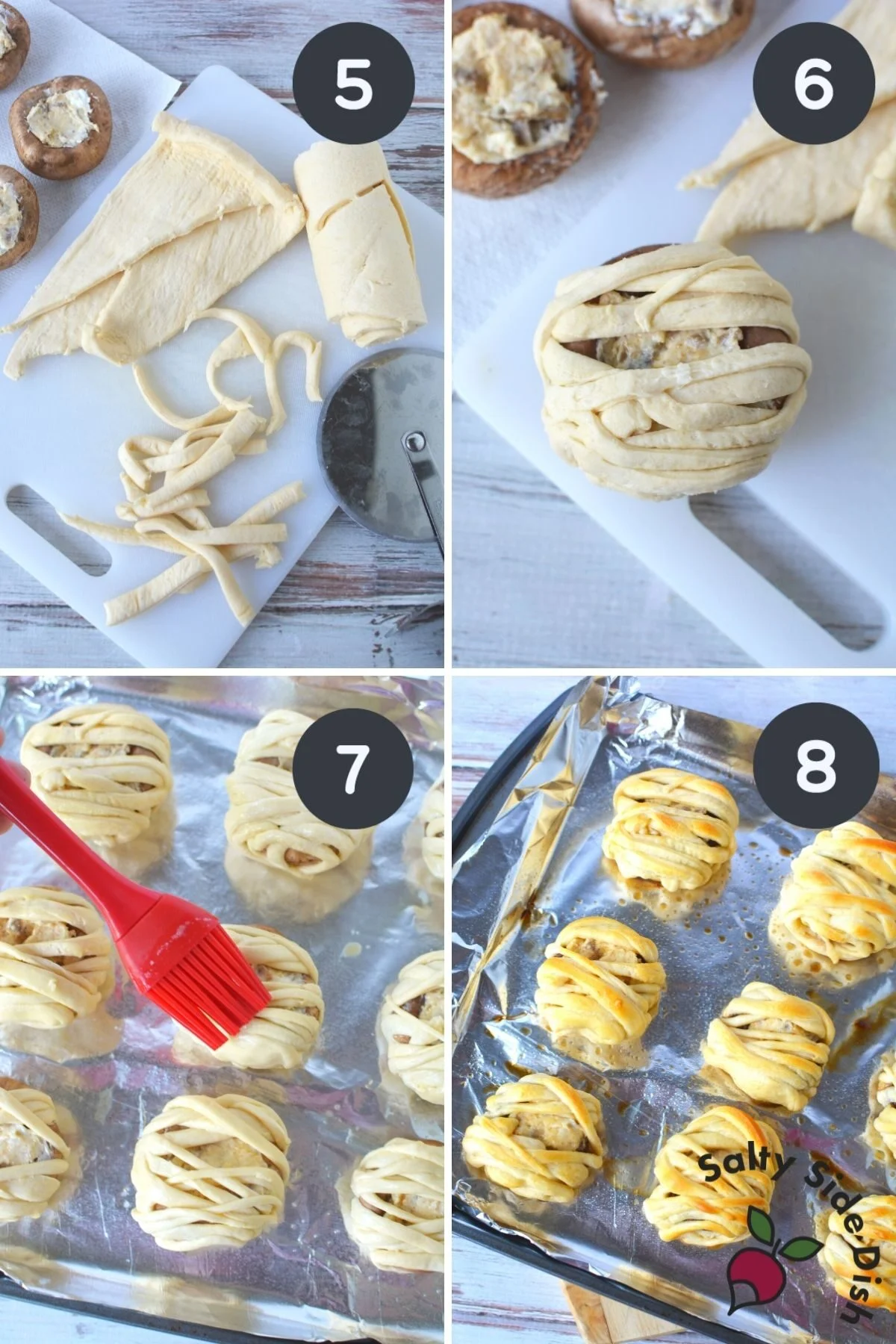 wrapping mummies with crescent rolls.