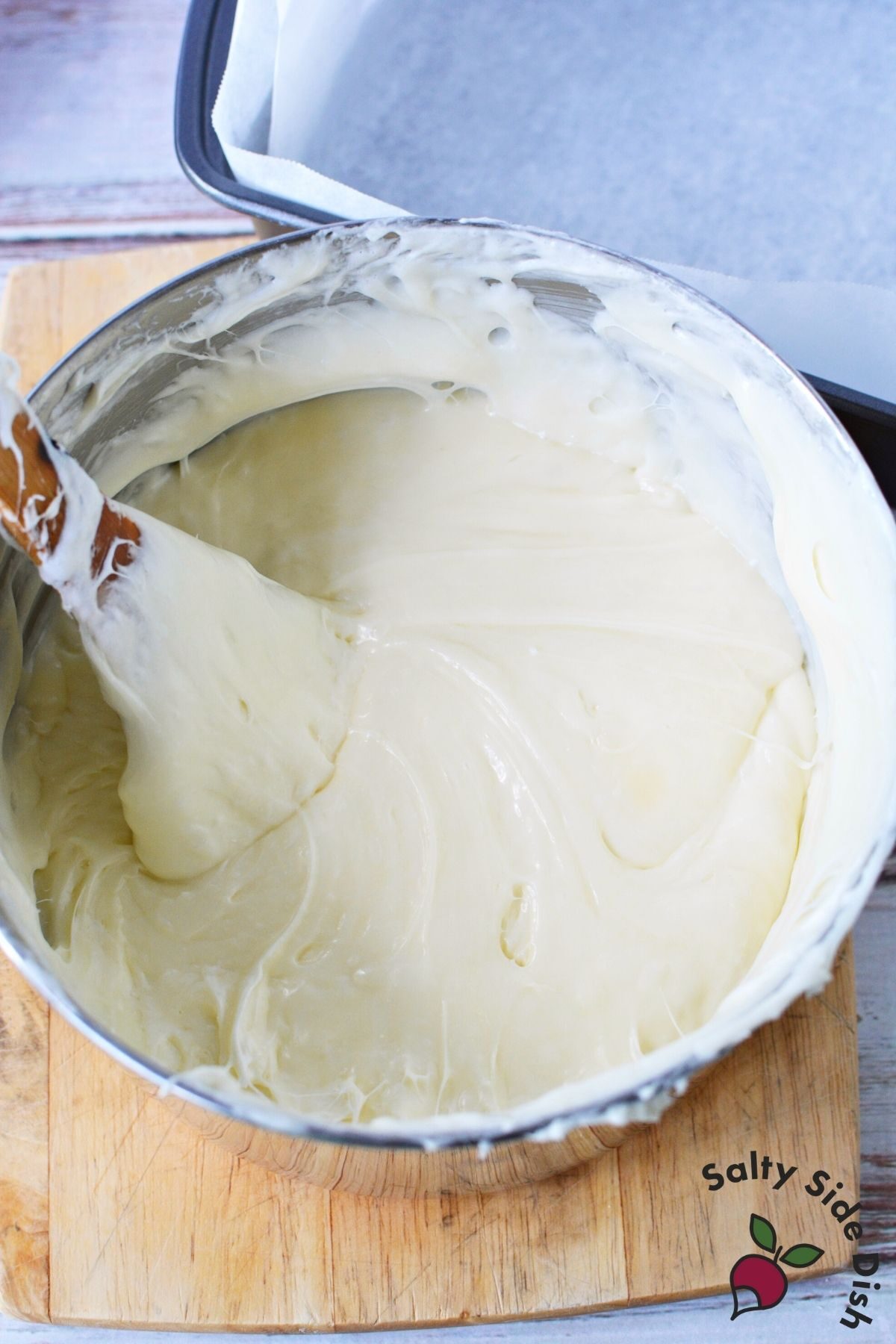 melting white chocolate.