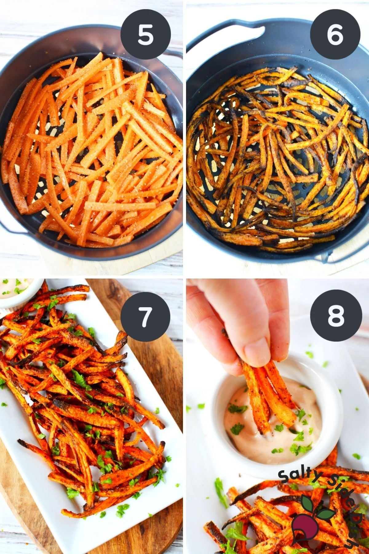 air fryer carrot fries in ninja foodi.