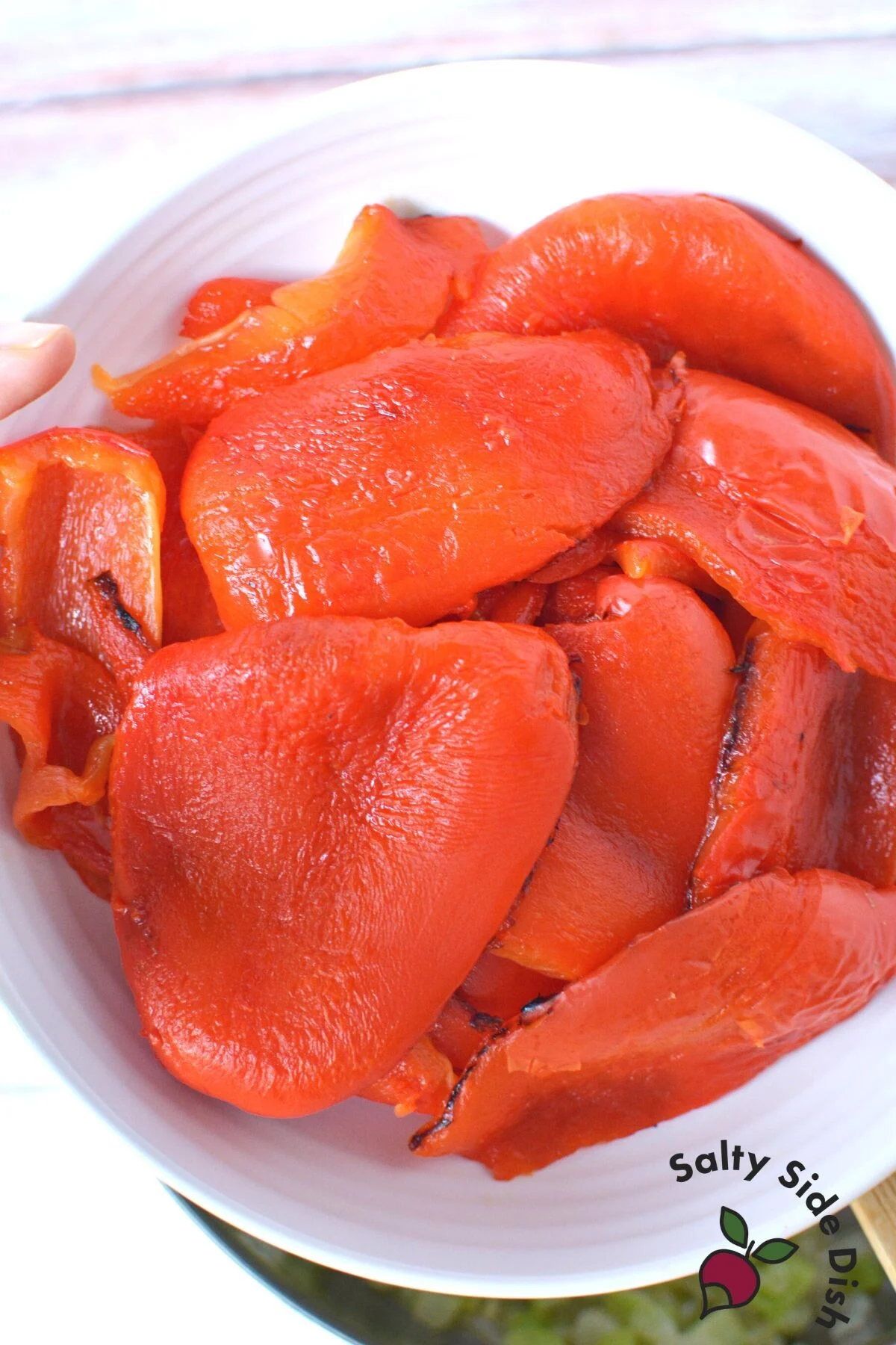 red peppers roasted and peeled.