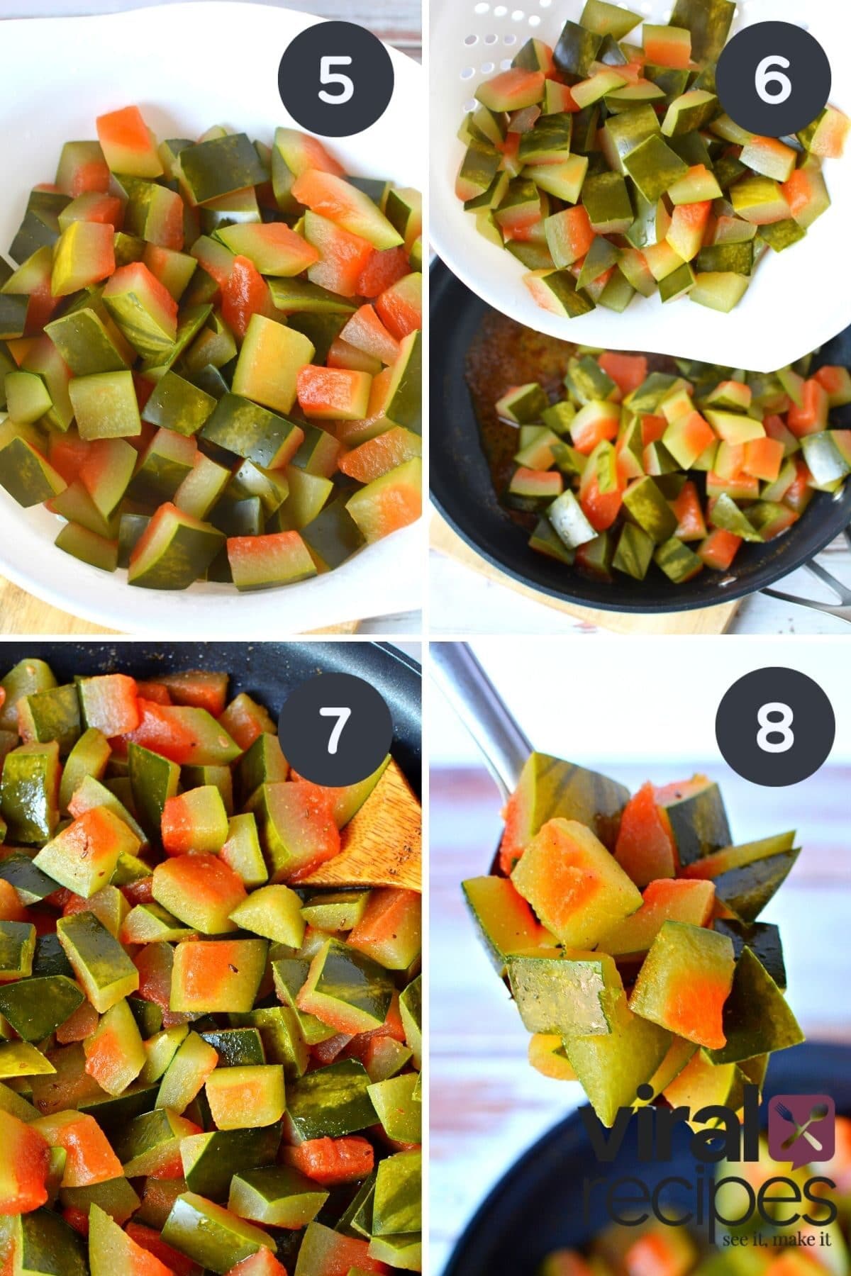 tiktok watermelon rinds being prepped and boiled.