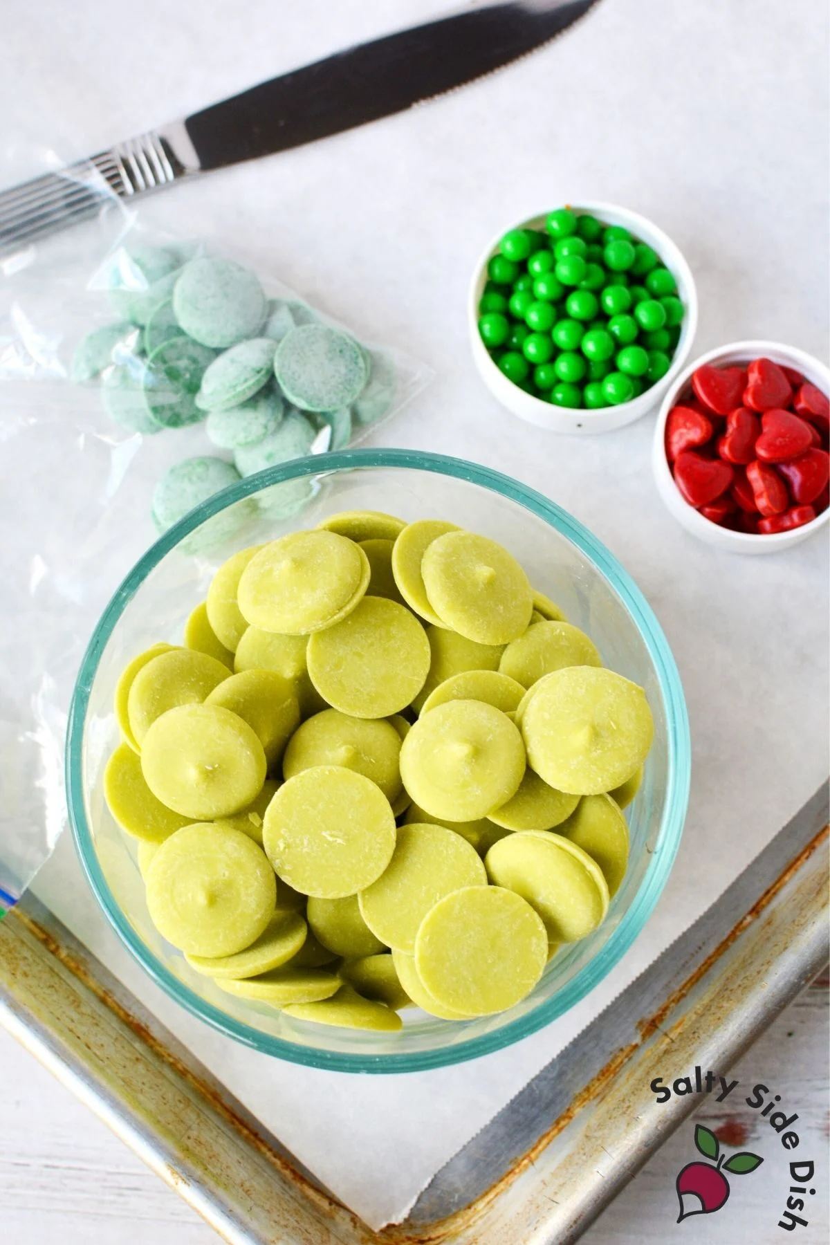 ingredients for candy chocolate bark.