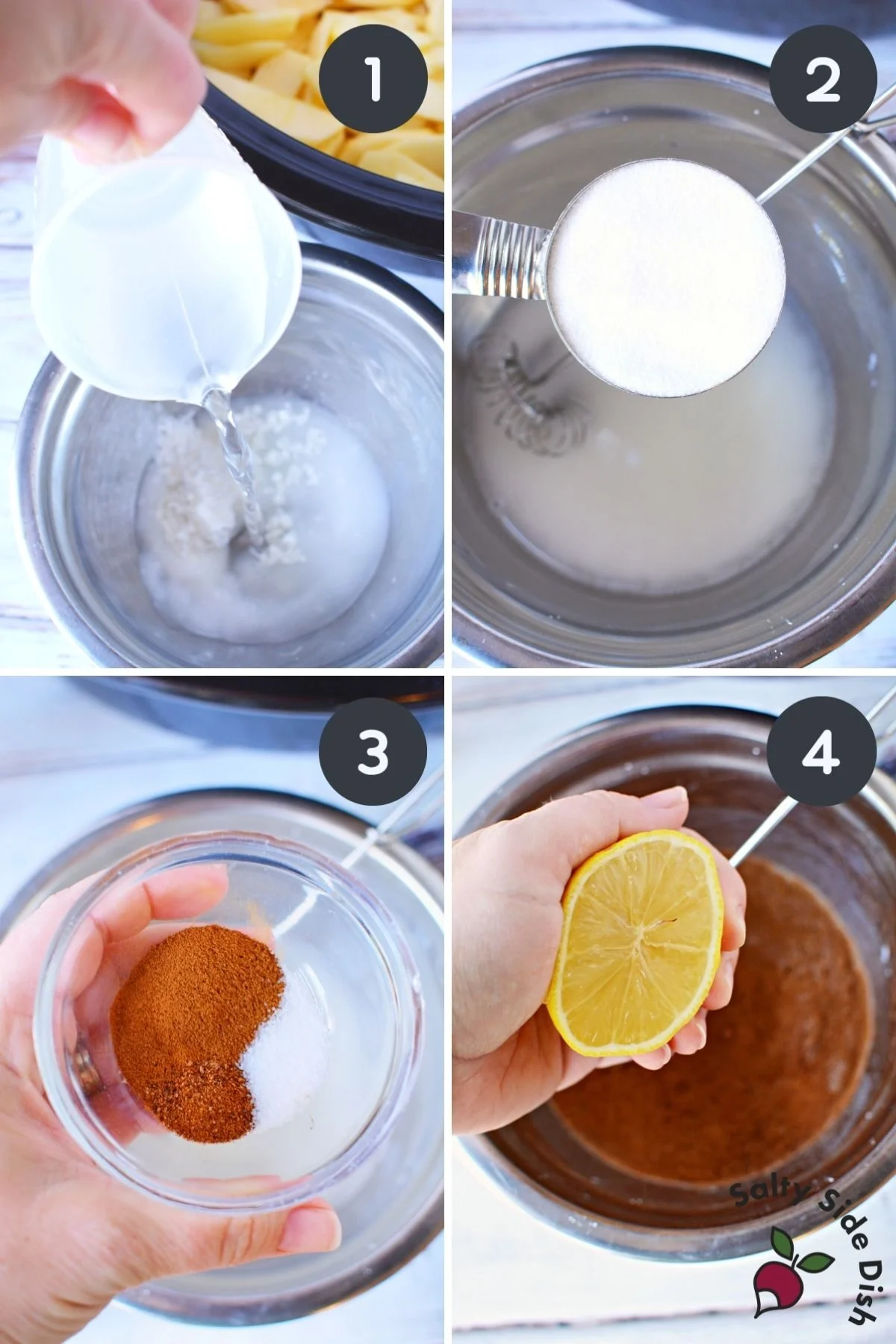scoopable apple pie and how to make sauce.
