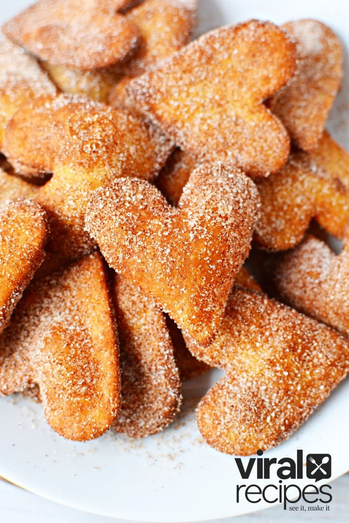 heart shaped cinnamon sugar nachos.