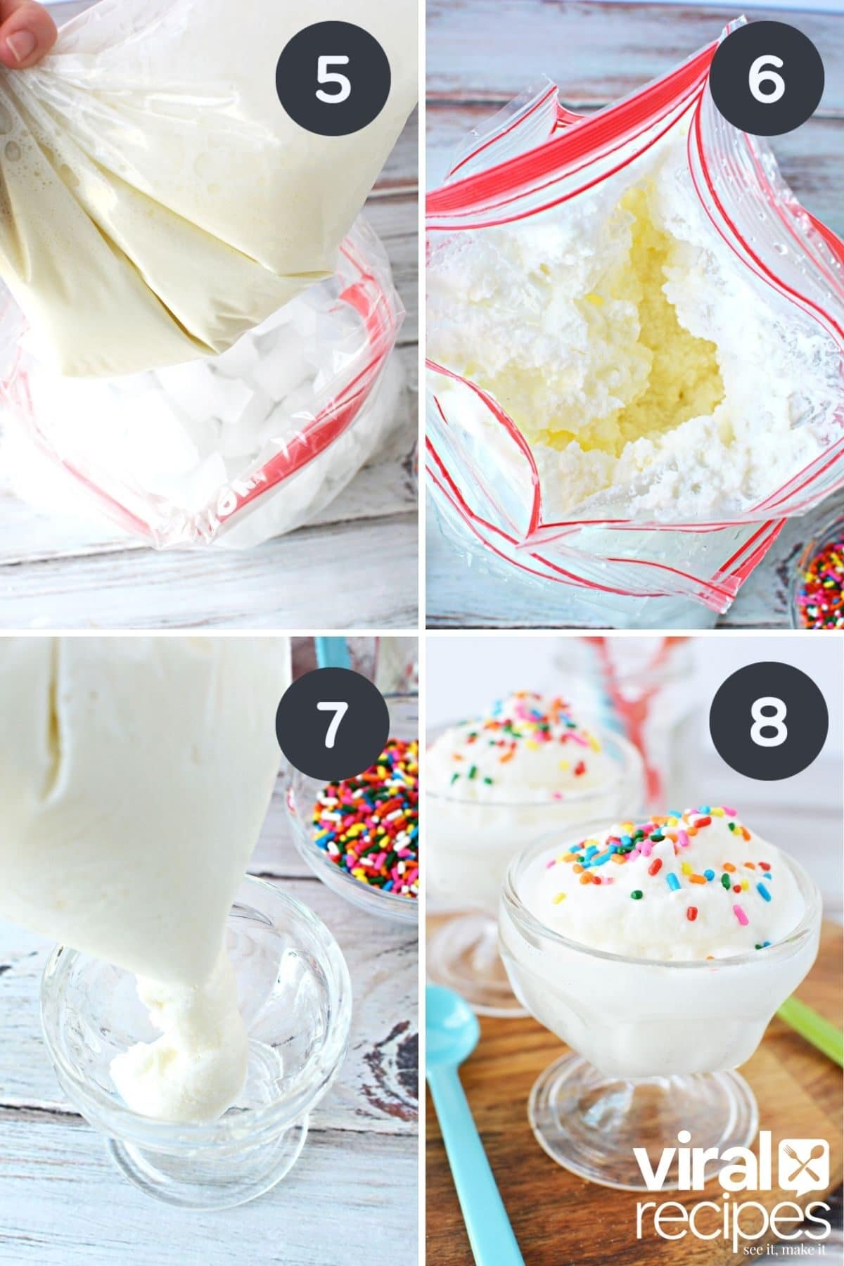 homemade ice cream in a bag.