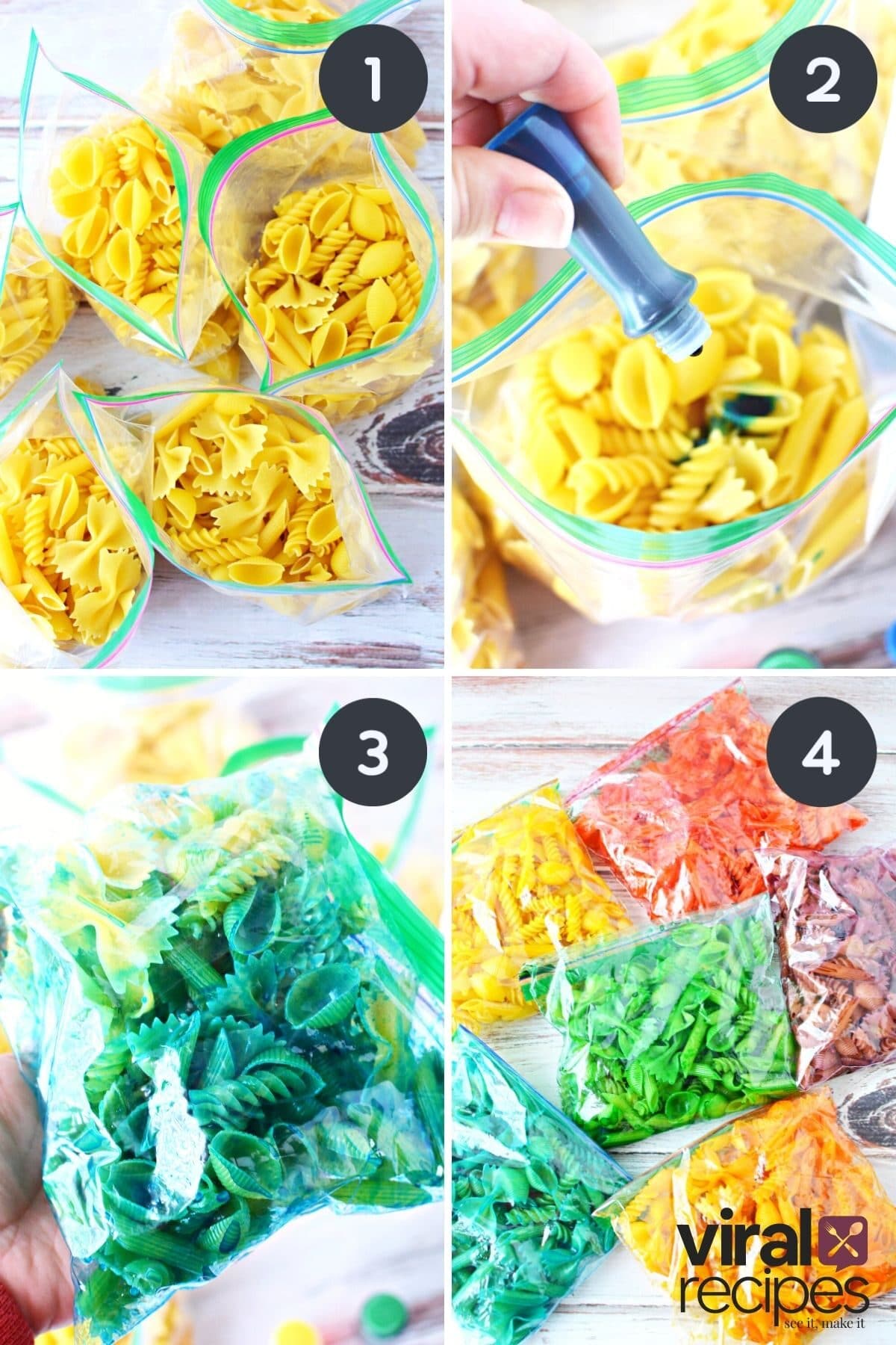 how to dye pasta for crafts.