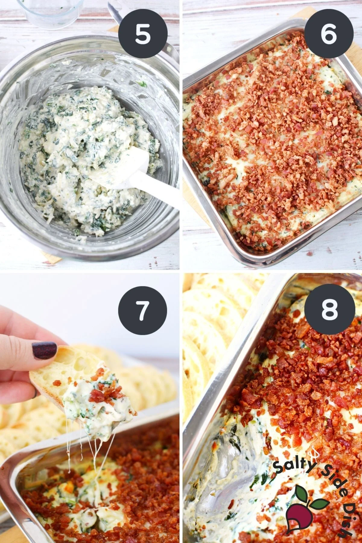 how to make bacon spinach dip in the oven.