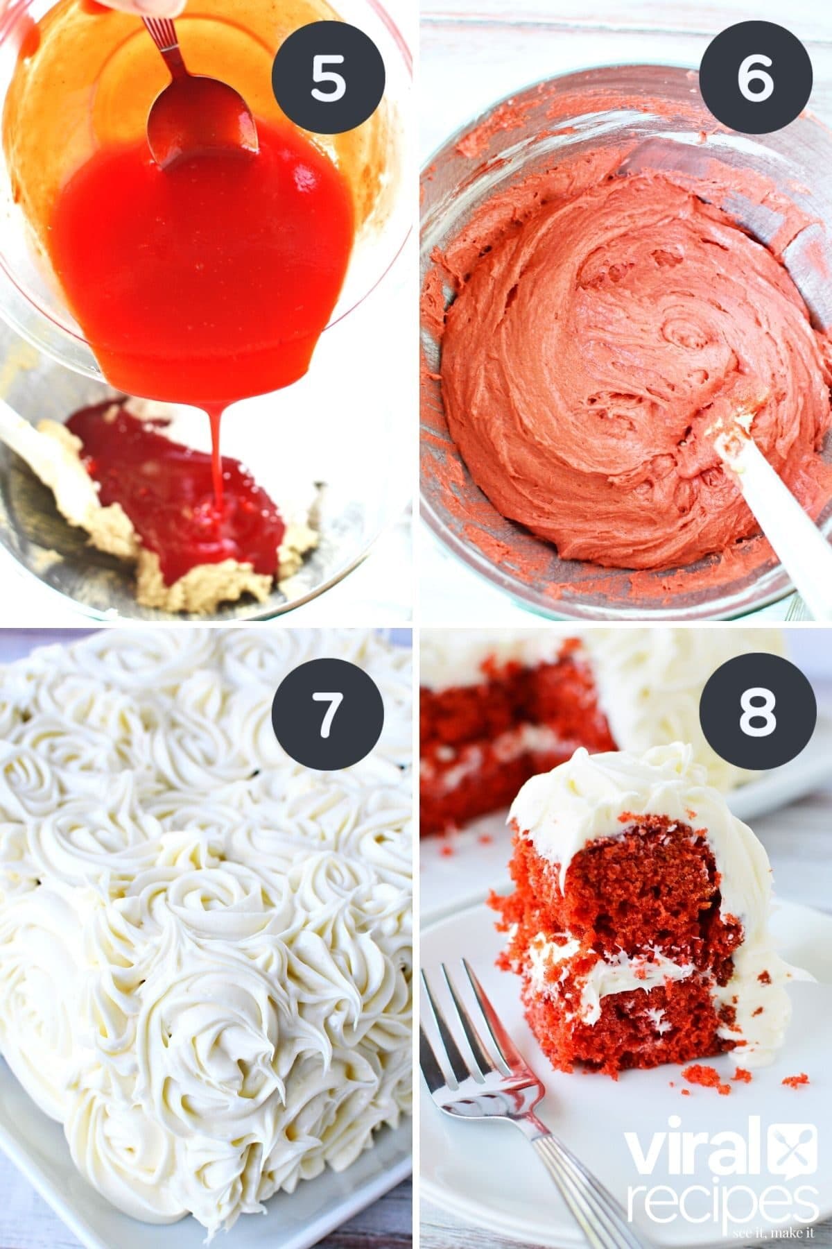 collage on how to mix ketchup cake.