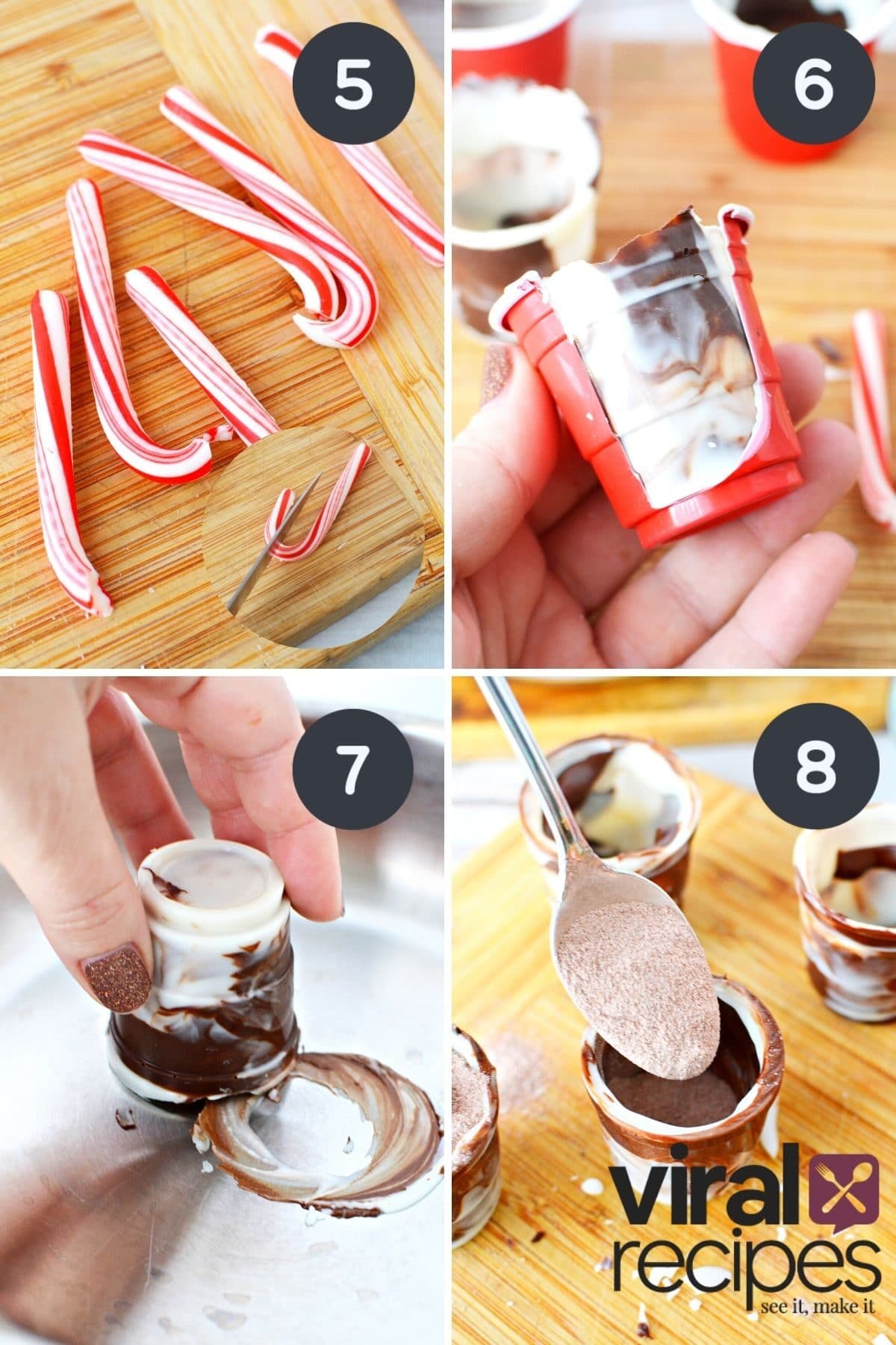 making chocolate bomb cocoa cups in a solo cup.