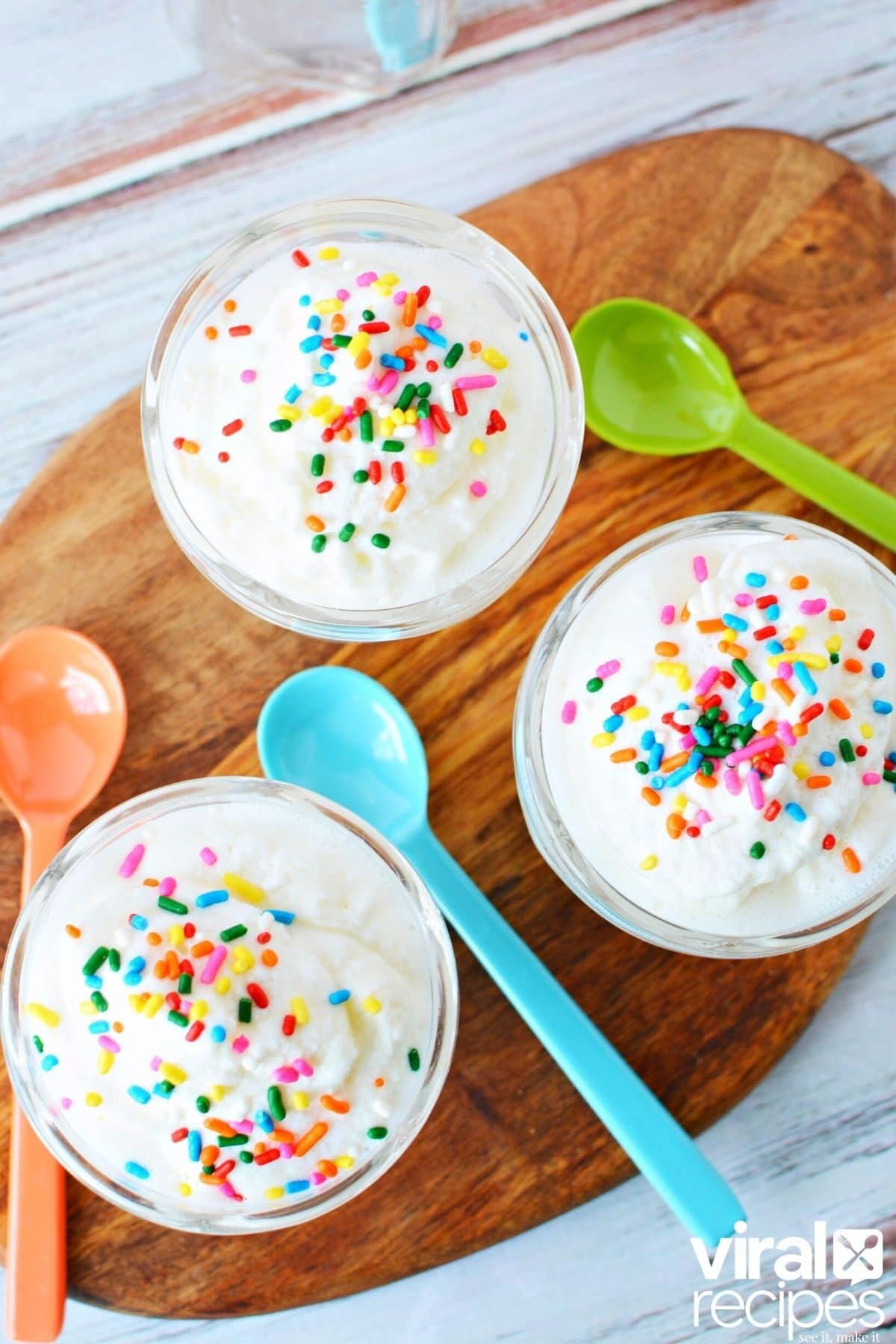 ice cream in an ice cream container with sprinkles.