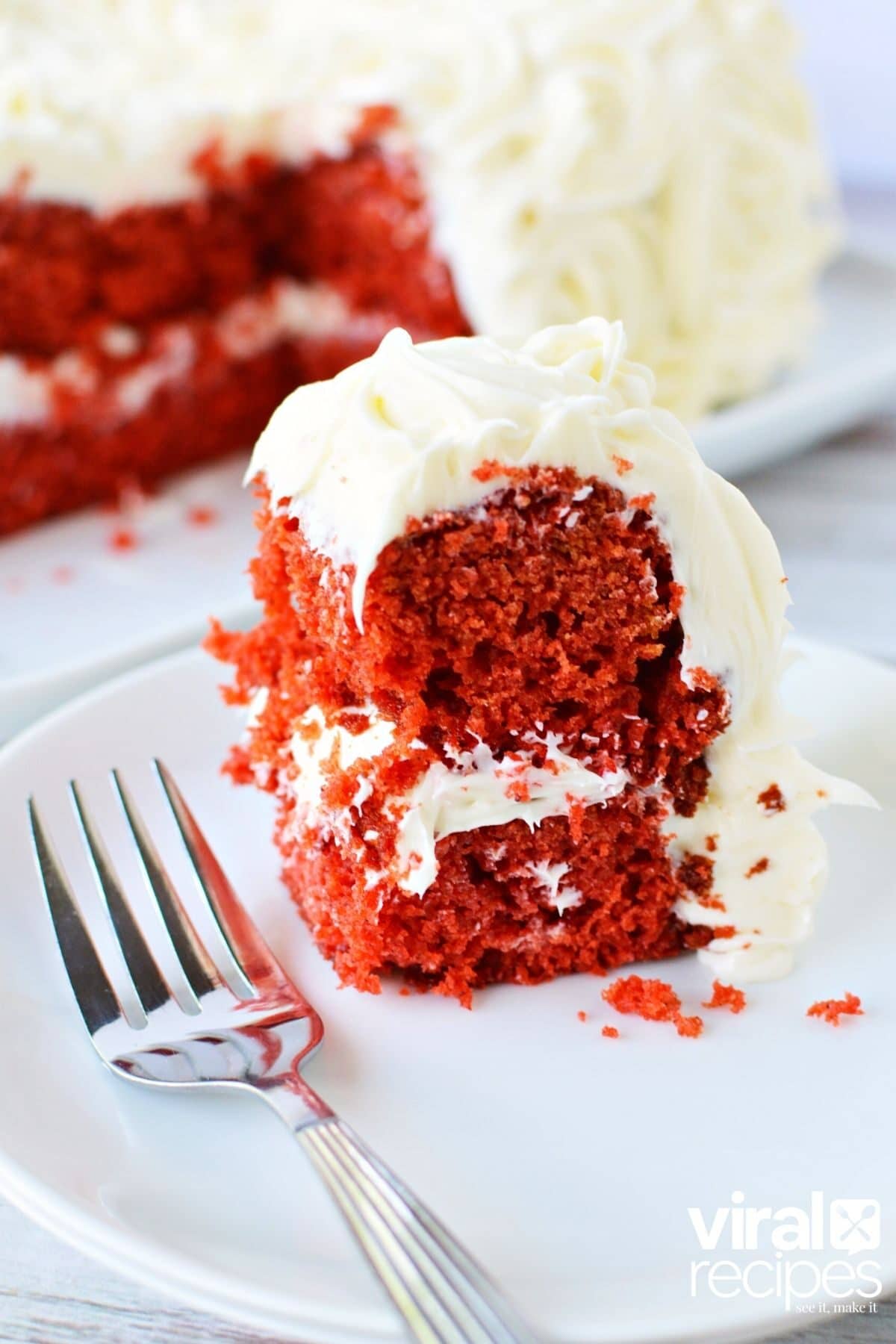 slice of ketchup cake on a plate.