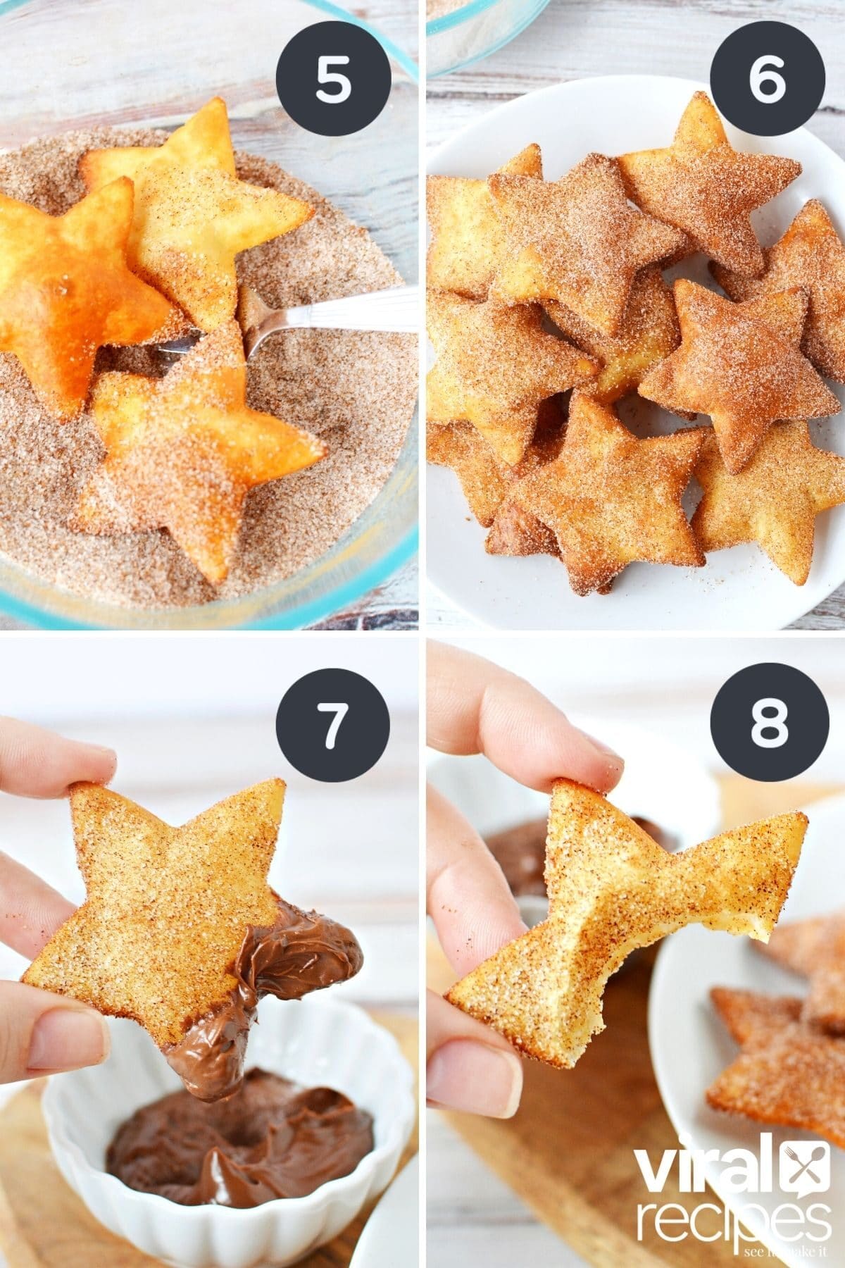 flour tortillas made into churro nachos.