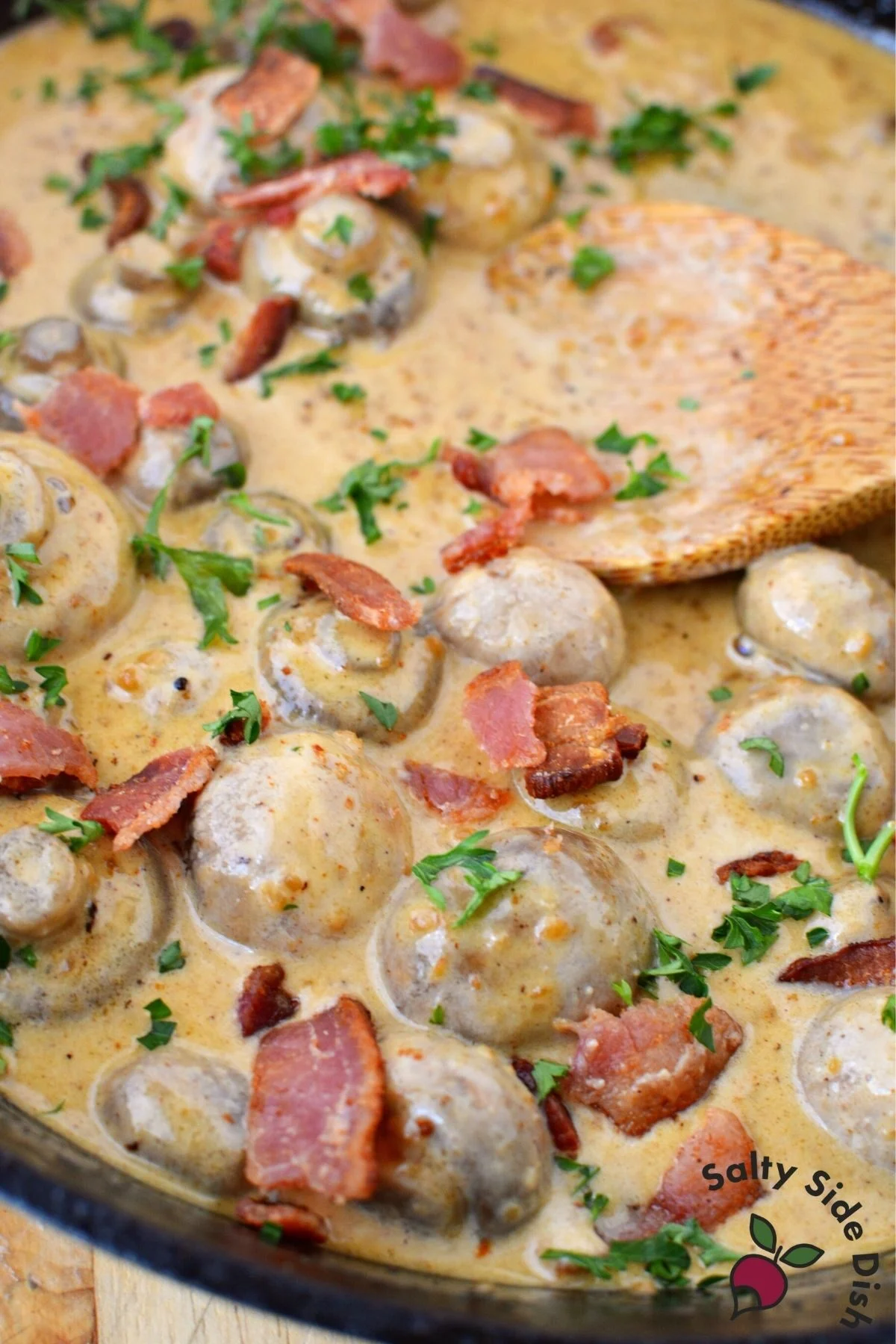 butter mushrooms in creamy garlic sauce.