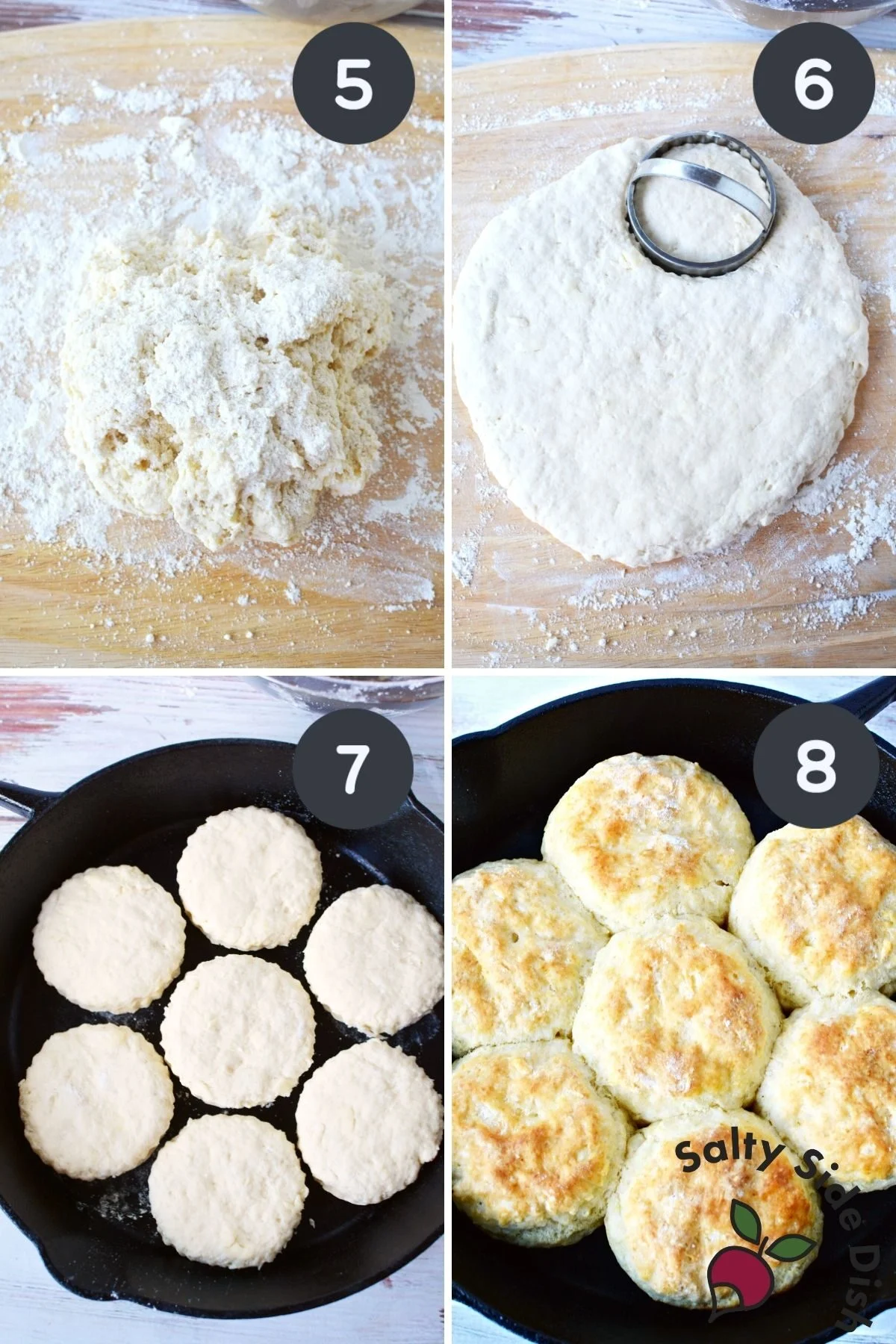 how to add biscuit dough to a cast iron pan.