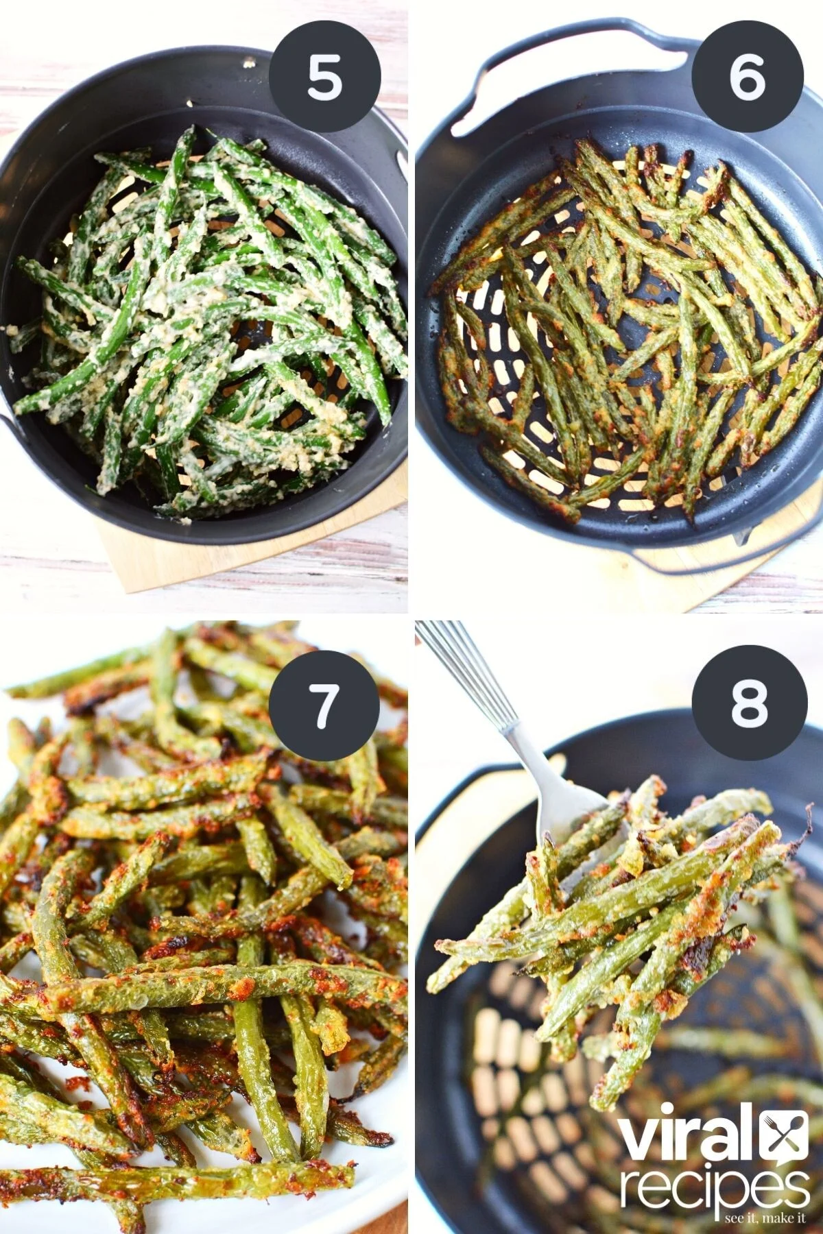 tiktok green beans in an air fryer.