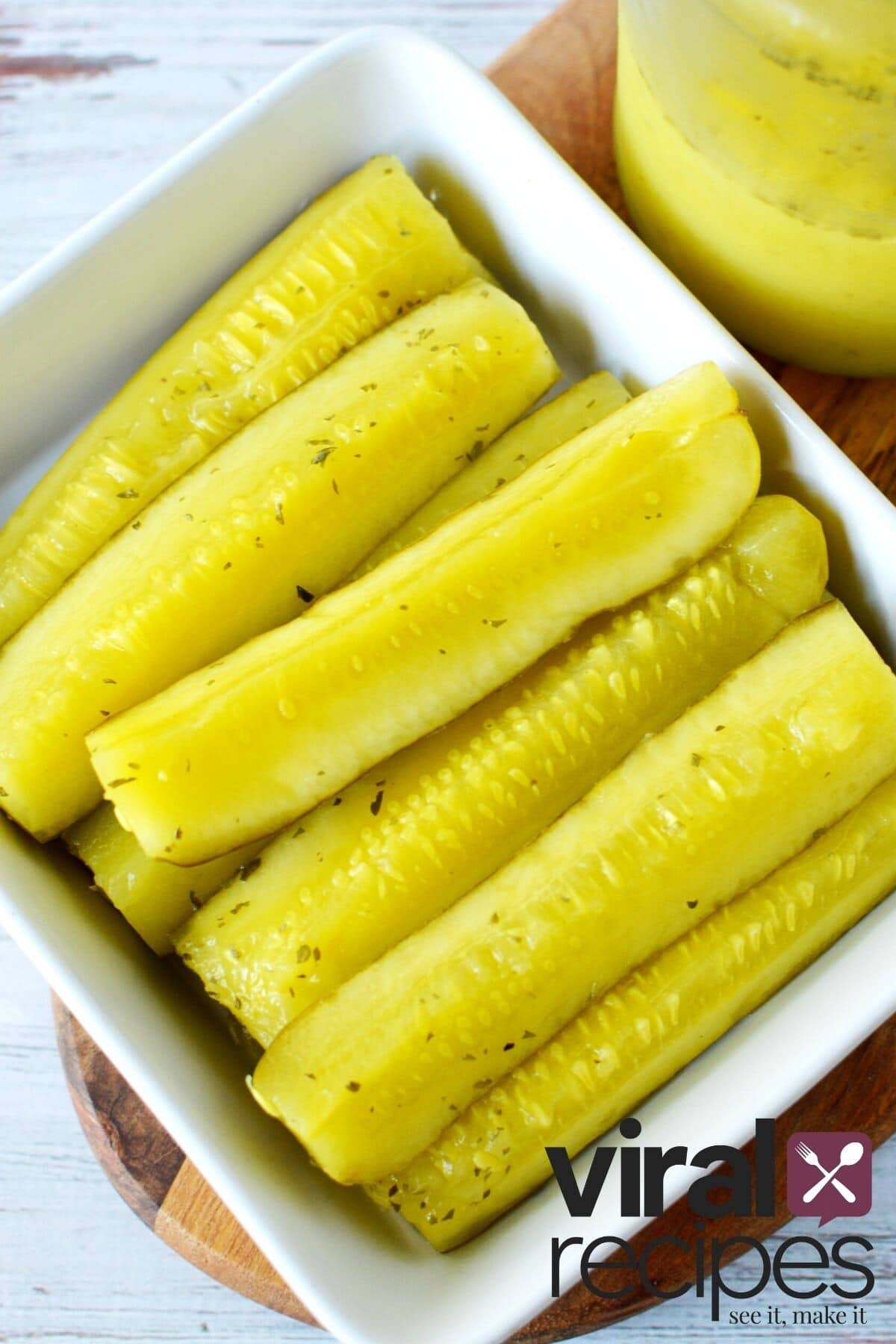 tiktok ranch pickles recipe piled high on a plate.