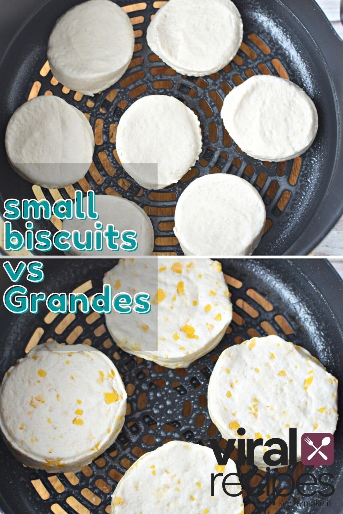 smaller versus larger biscuits in air fryer.