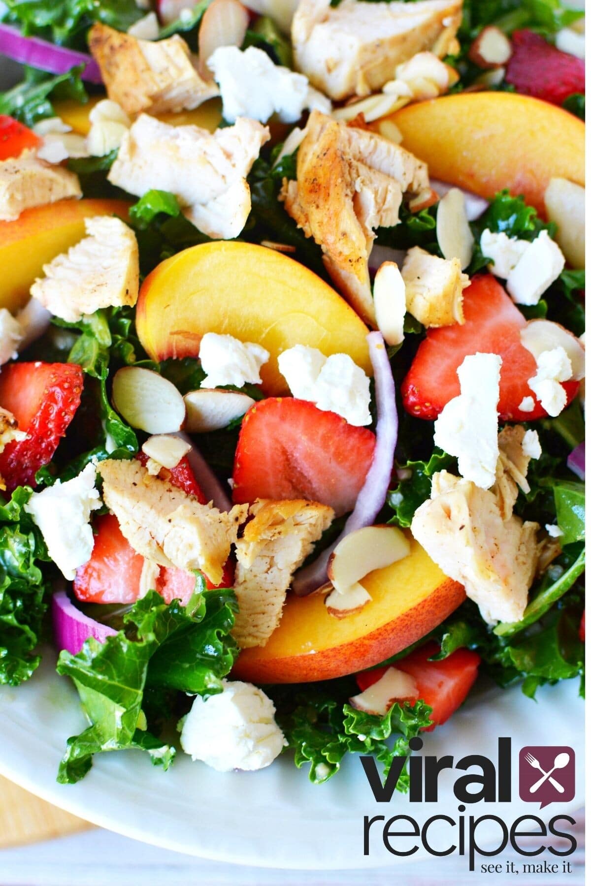 kale salad with fruit and vegetables.
